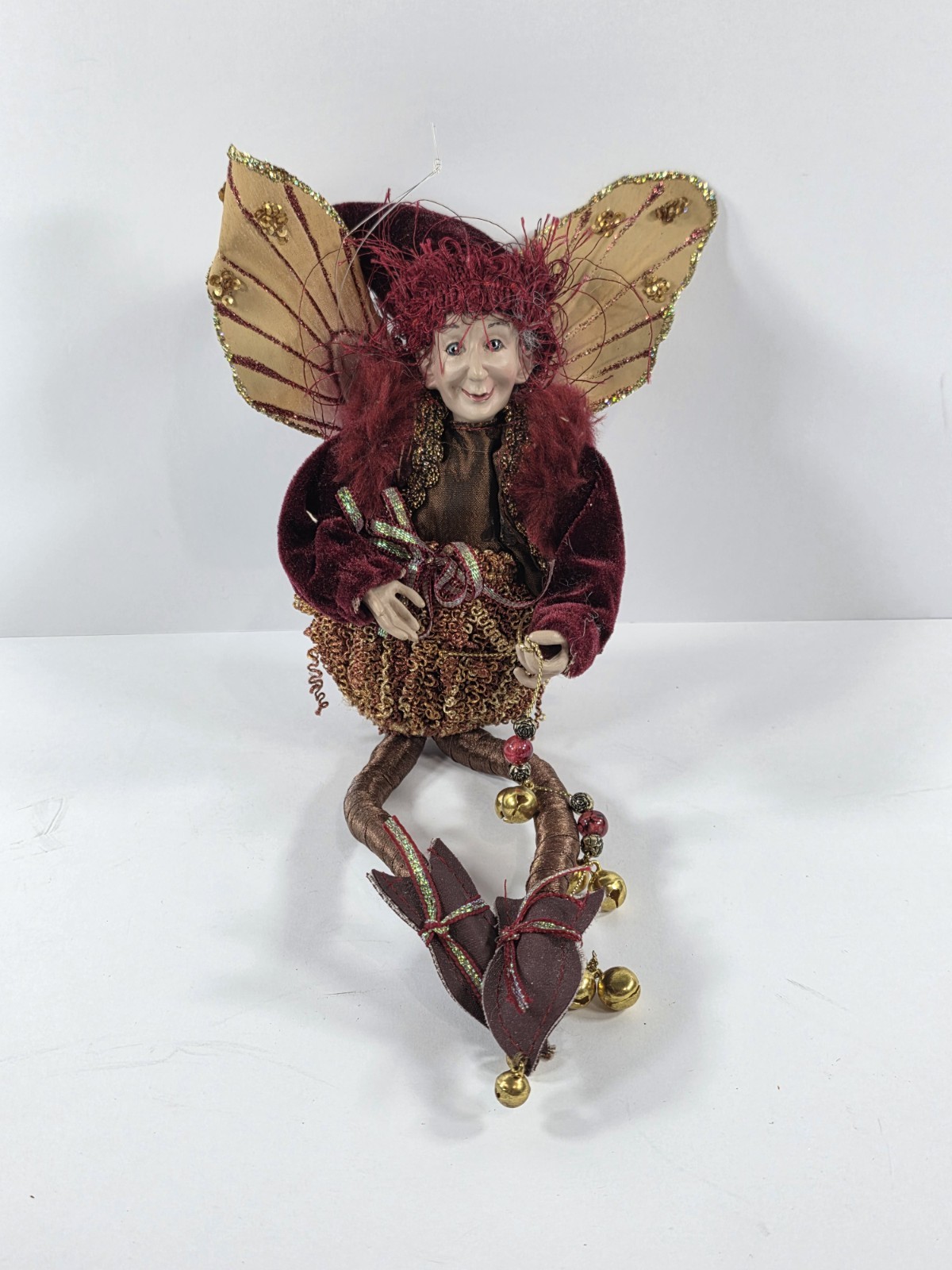 Vintage Poseable Holiday Fairy Shelf Sitter Doll