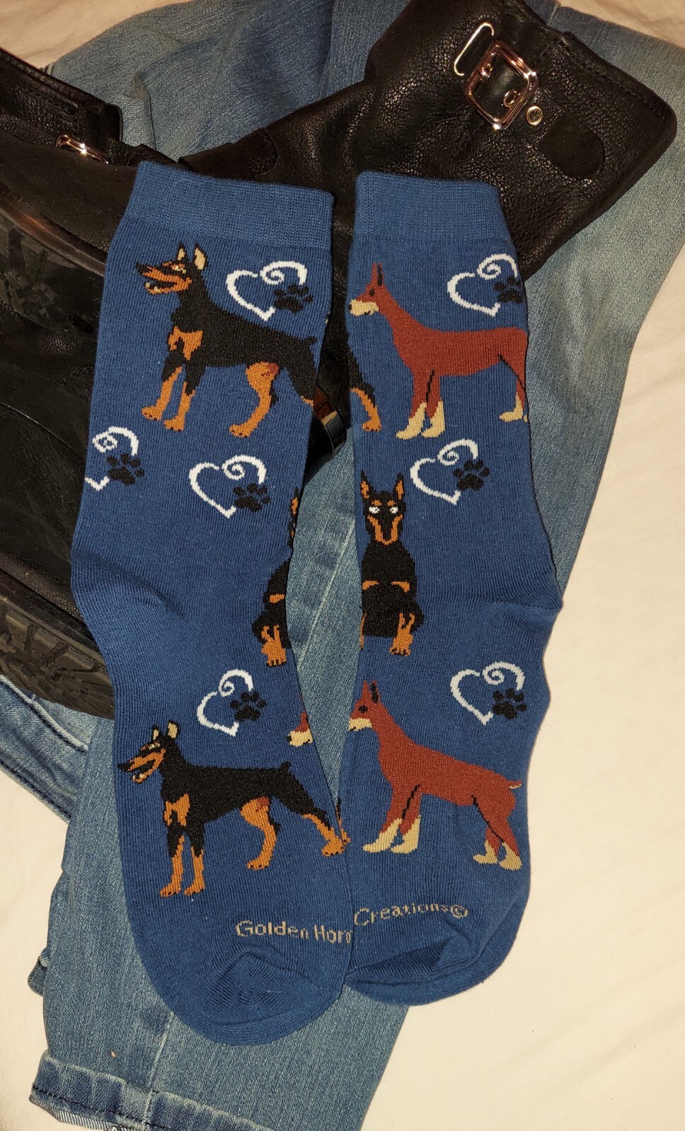 FREE SHIP dog breed ladies Doberman Pinscher working socks Brand New Design 