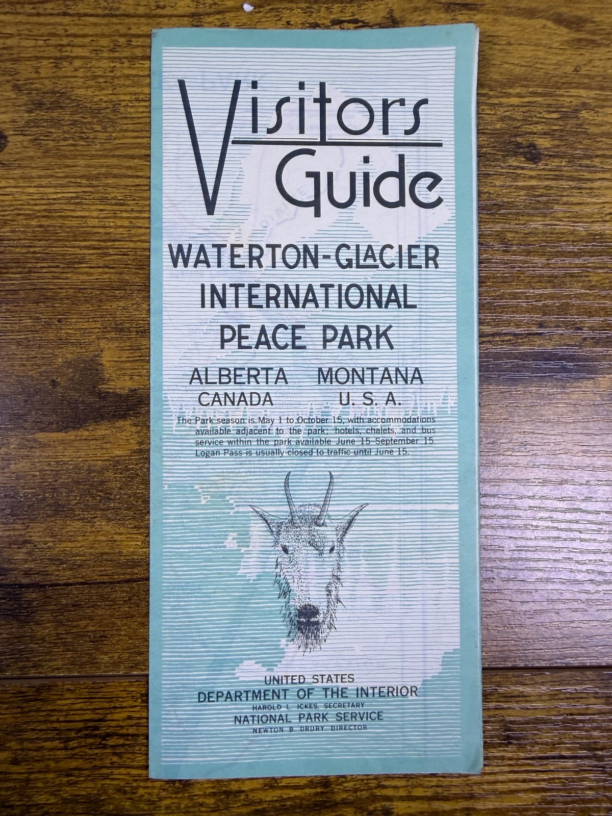 Waterton Glacier International Peace Park Visitor Guide Canada Foldout Map