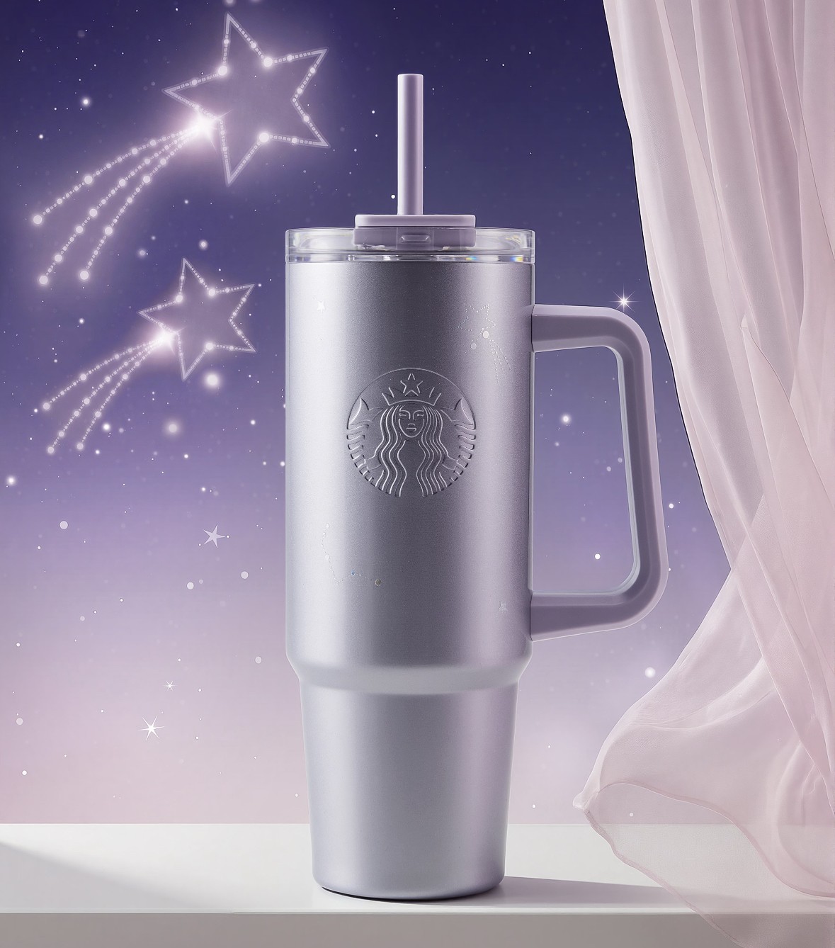Starbucks 2026 China New Release Purple Night Galaxy 30oz Double Drink Tumbler