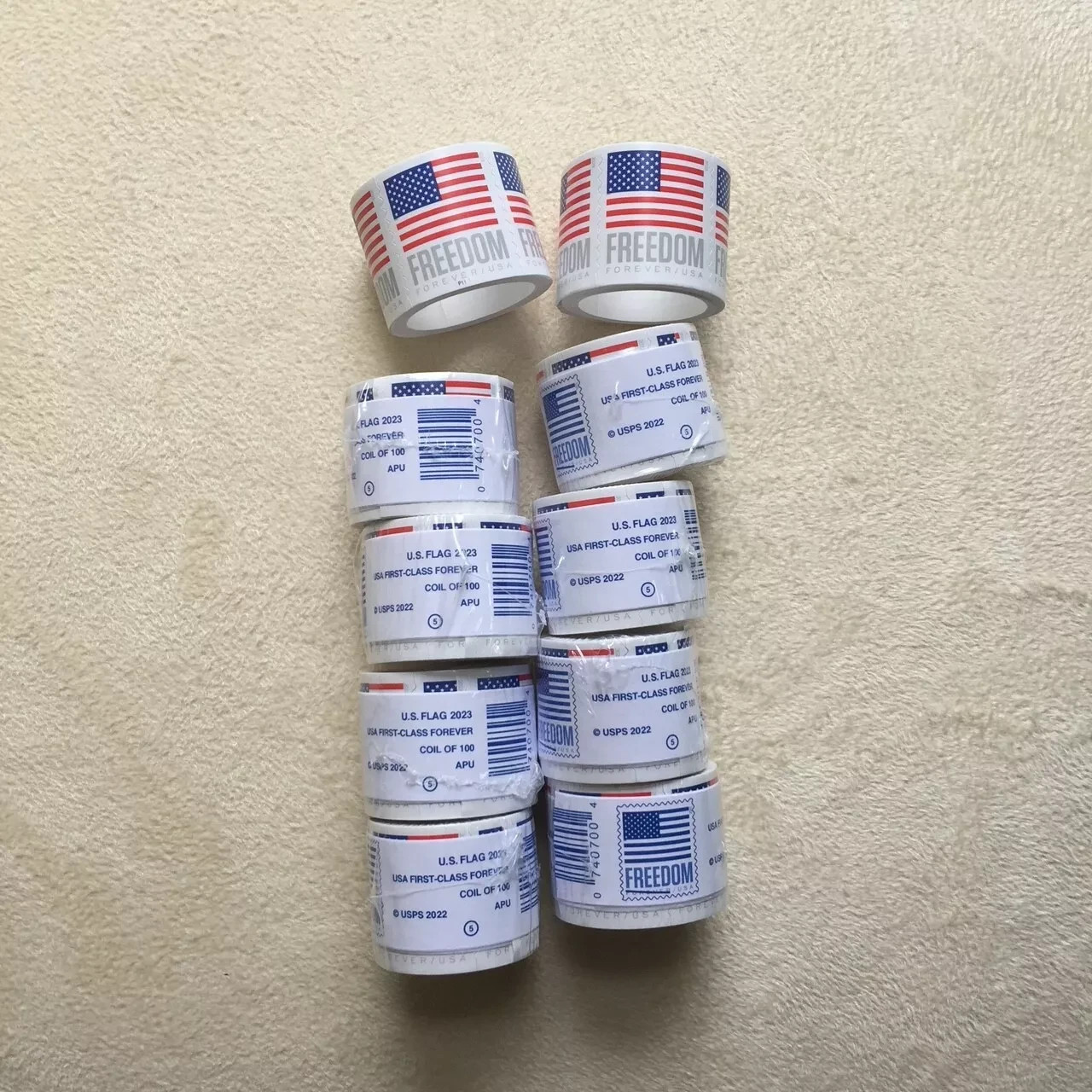 10 Roll Of 100 2023 U.S. Flag First Class US Postage Stamps 1000PCS New US Fast