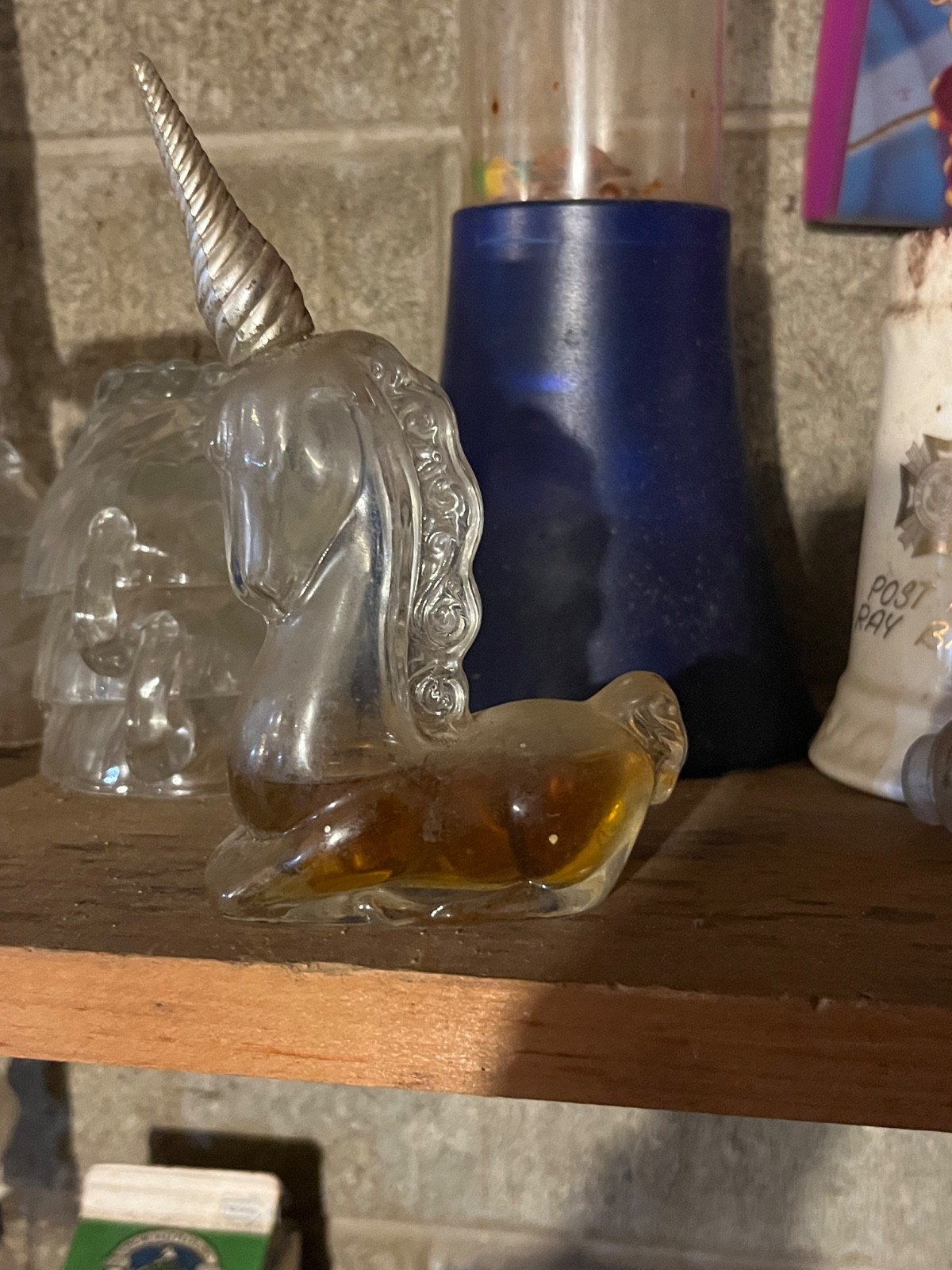 Avon Unicorn Glass Perfume Cologne Bottle With Charisma Cologne New and Rare