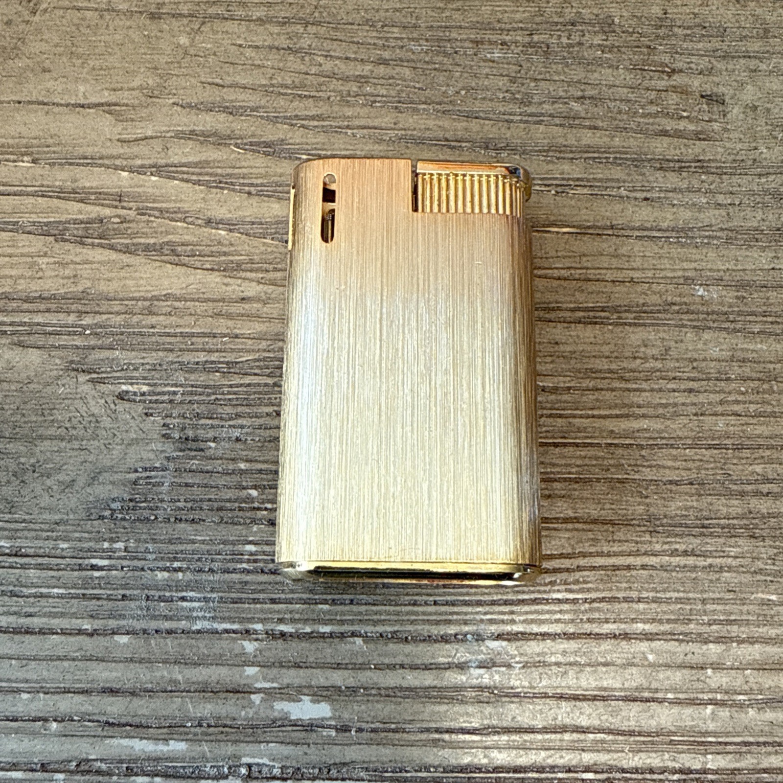 VINTAGE 1960's Gent Gold Textured Butane Lighter Japan - VINTAGE 1960's Gent Gold Textured Butane Lighter Japan -