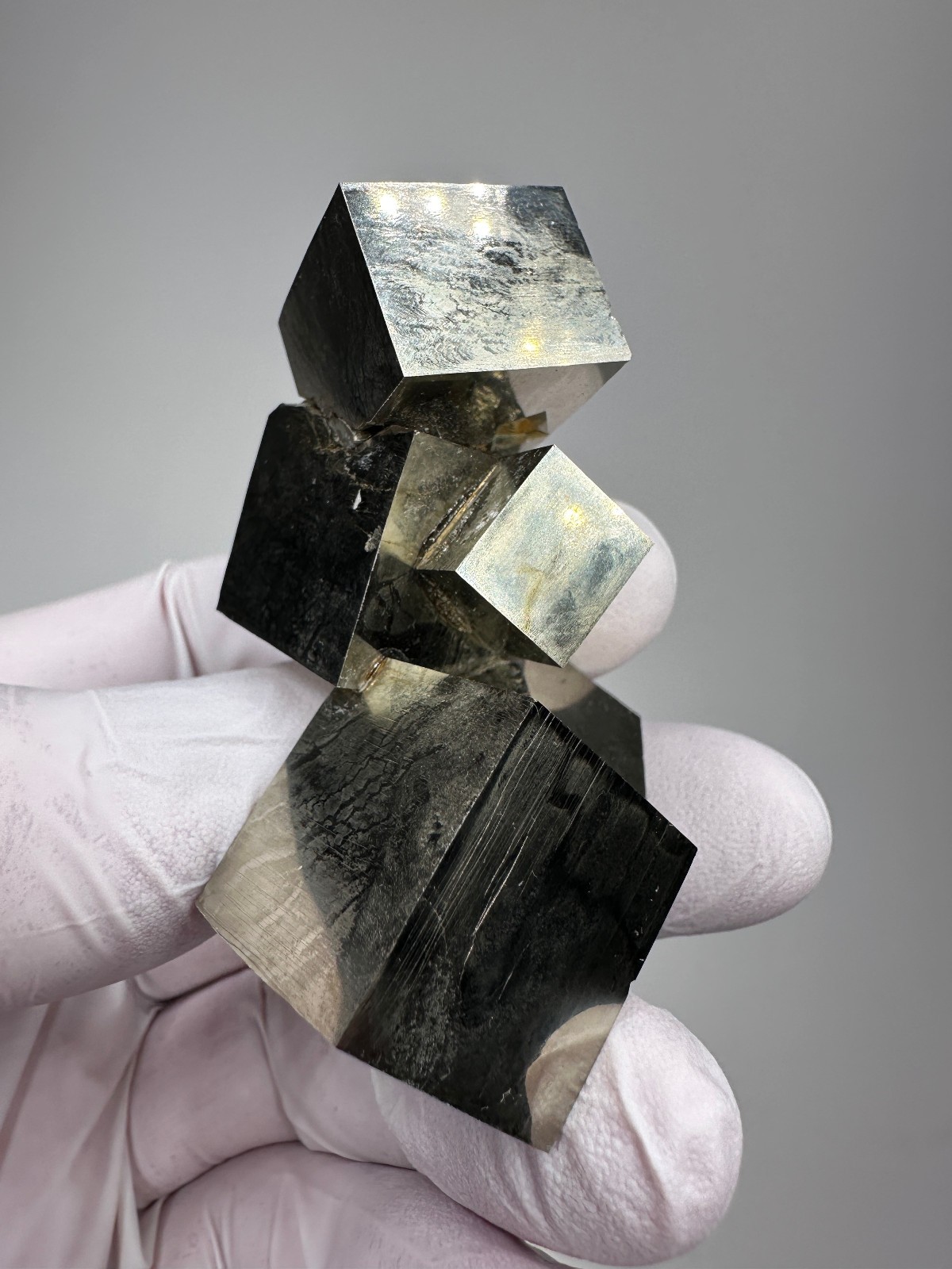LARGE Rare Lusterous Entwined Interlocking Rectangle Pyrite Cube Cluster_Spain