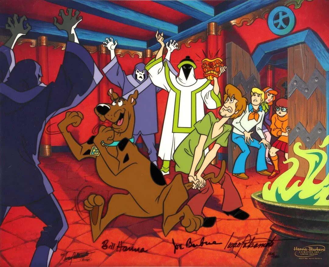 Scooby Doo:Mystery Mask Mix Up-LE Painted Cel-Signed Hanna/Barbera/Takamoto