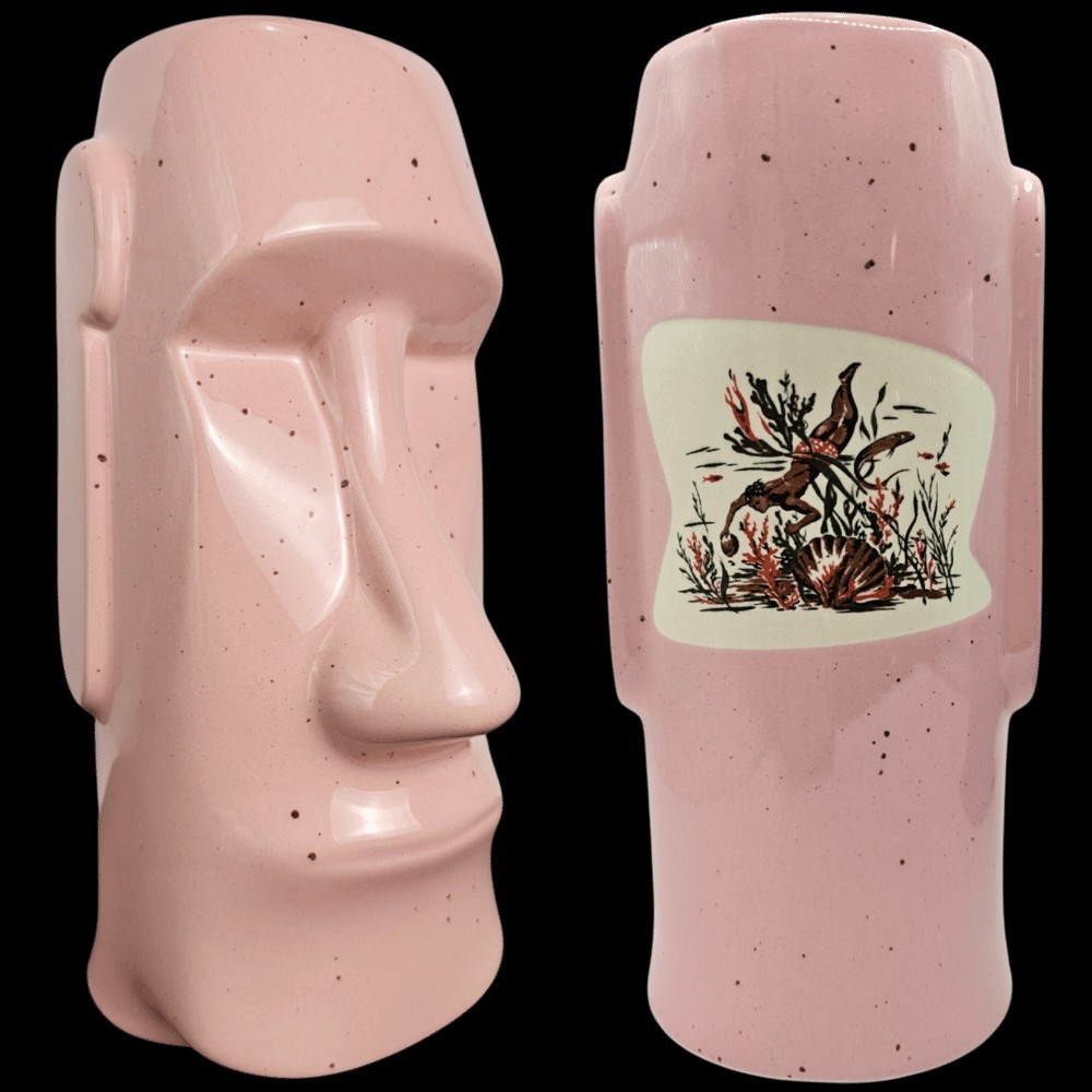 Deep Sea Diver Vintage Aloha Shirt Tribute Tiki Mug Pink Katiki Kustoms