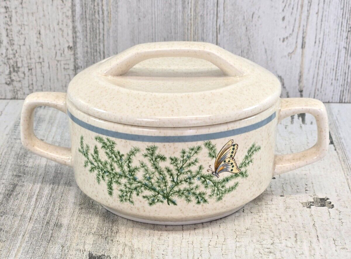 Lenox Temper-ware Fancy Free DOUBLE HANDLE Sugar Bowl and Lid USA