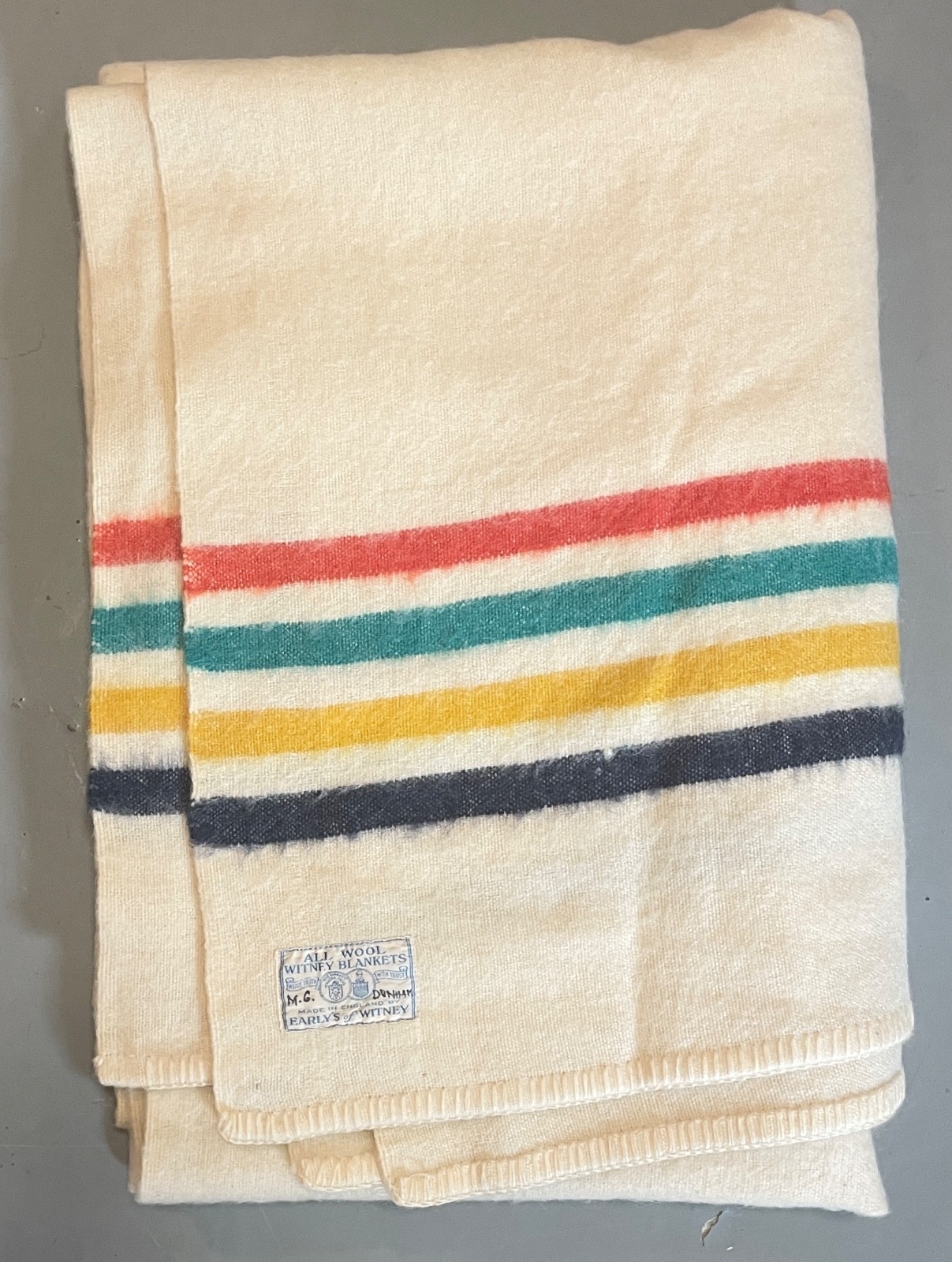 Vintage Early’s of Witney All Wool Multi-Stripe Blanket 62x89 Made in England Vintage Early’s of Witney All Wool Multi-Stripe Blanket 62x89 Made in England