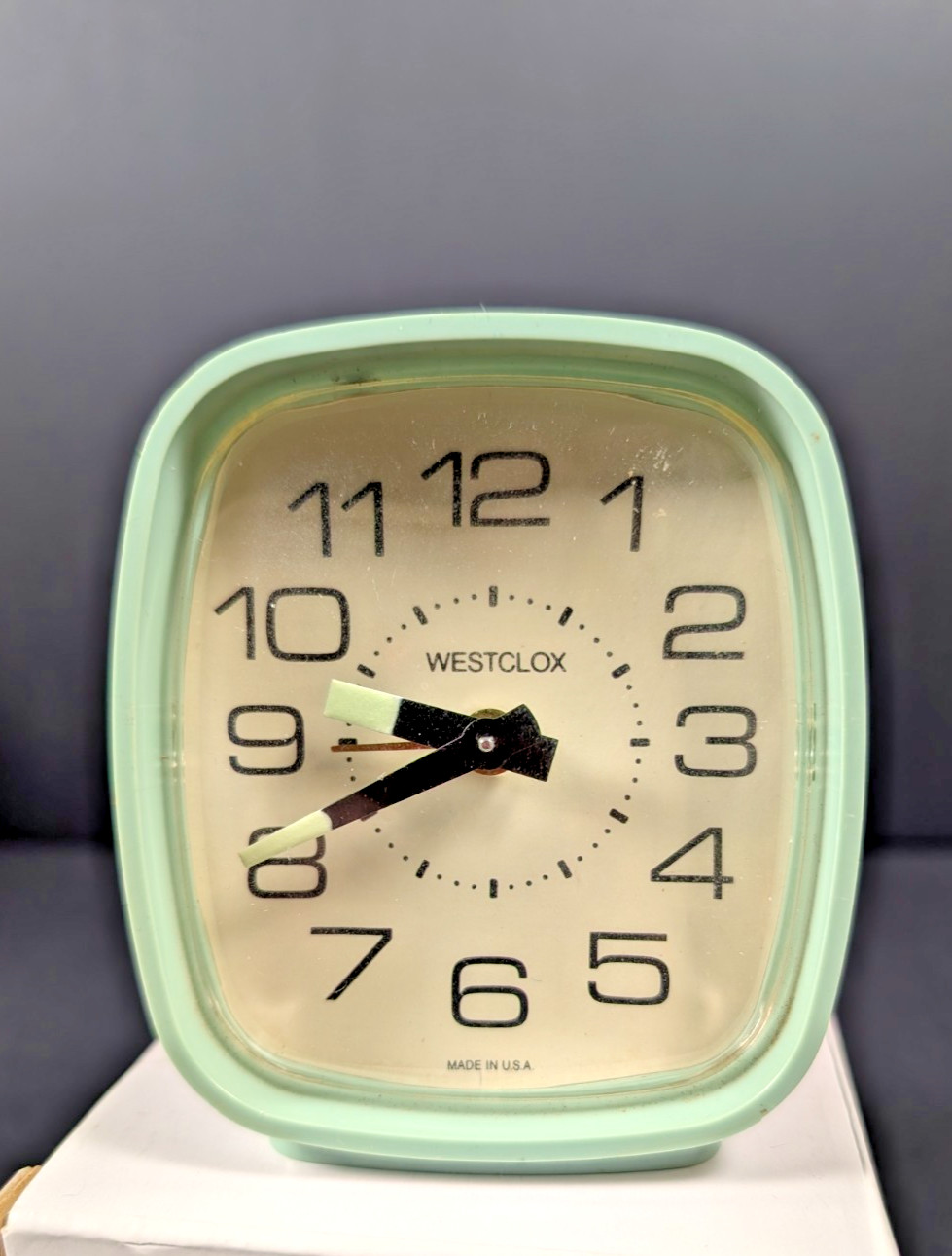 Vtg Westclox Dunbar Style Keywound Wind Up Alarm Clock Retro Mint Green Works