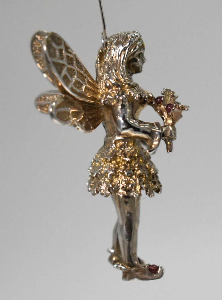 Rare HARRY SMITH Solid Sterling FAIRY Christmas Ornament Mini Figurine Signed