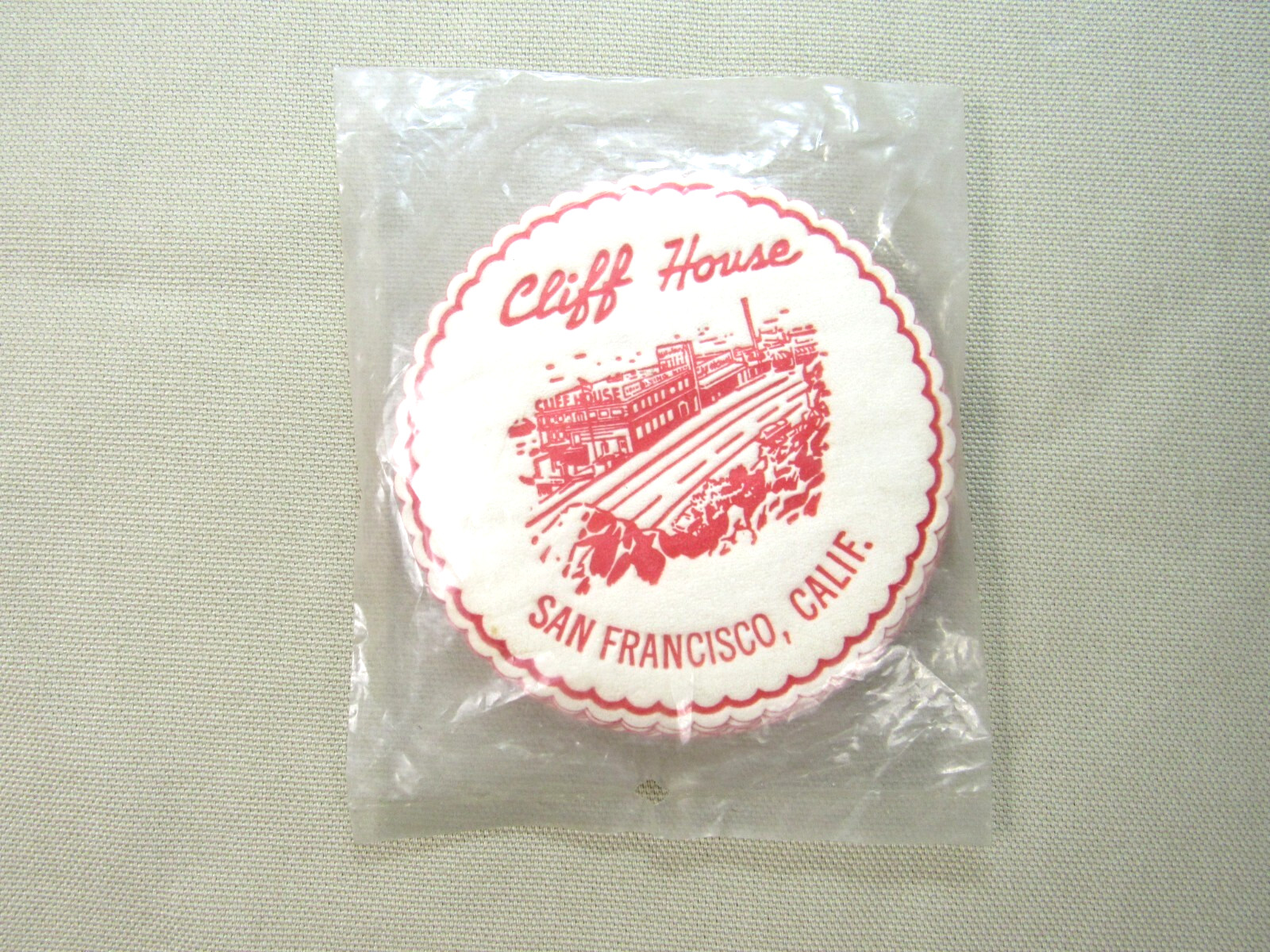 1940\'s 1950\'s San Francisco Cliff House Restaurant Coaster Set (10) Wax Bottom