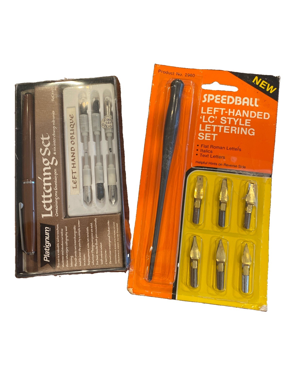 Vintage Platignum Lettering Set Fountain Pen 6 Nibs Speedball Lettering Set