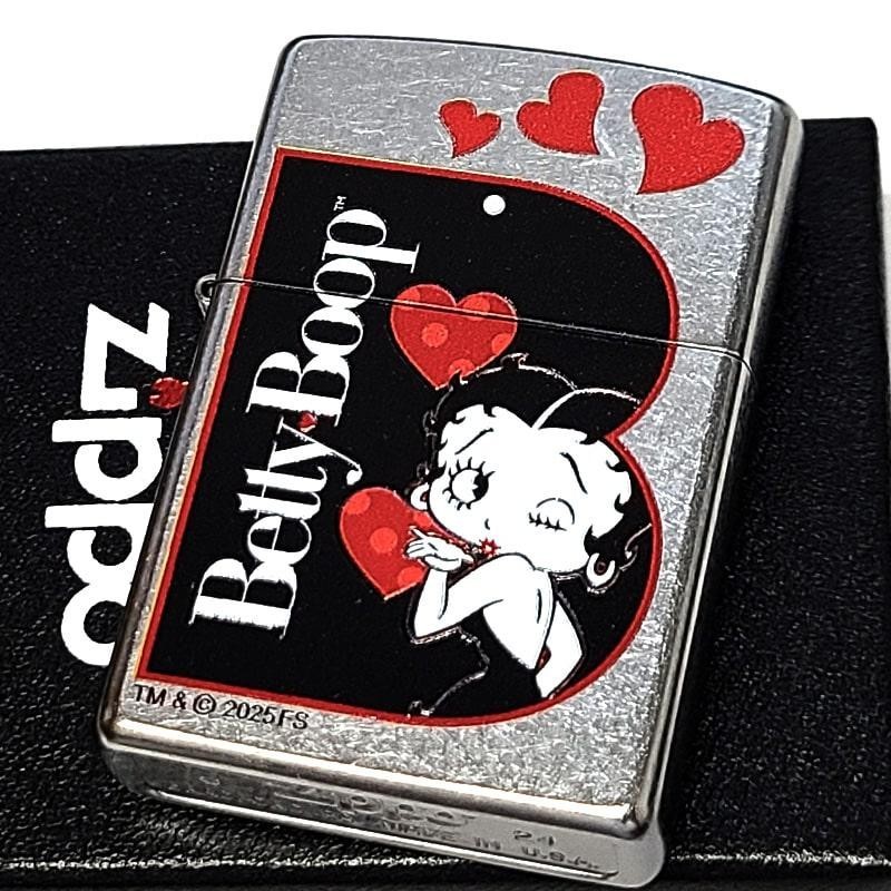 Zippo Betty Boop Heart Street Chrome Silver One Sided Processing Lighter Regular