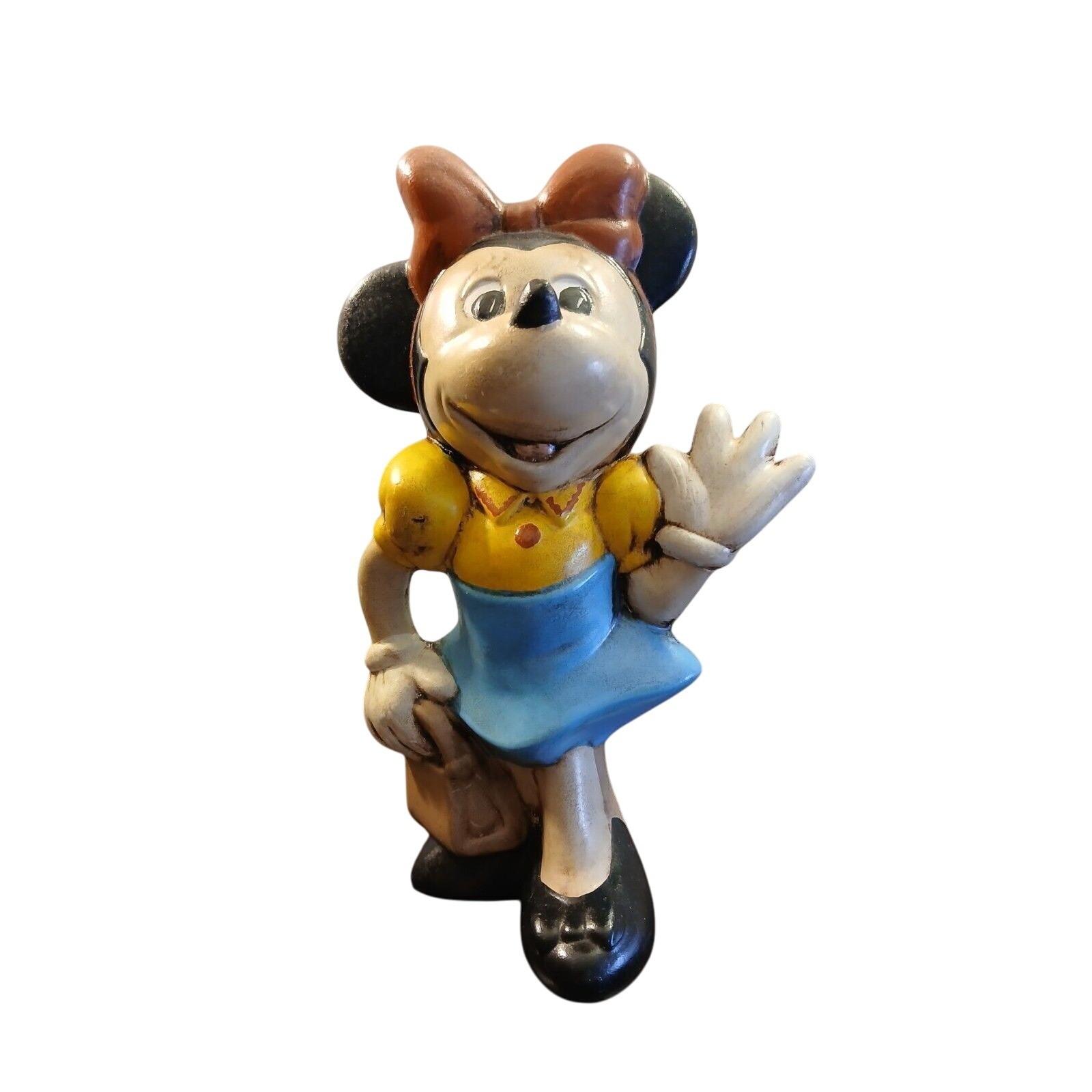 Walt Disney Productions Hand Painted Ceramic MinnieMouse Figurine 1970s VTG#84B5