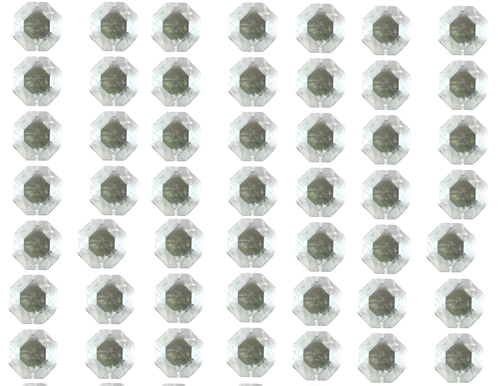 32mm Chandelier 2-Hole Prism Octagon Crystal Shape, Clear, LOT OF 50