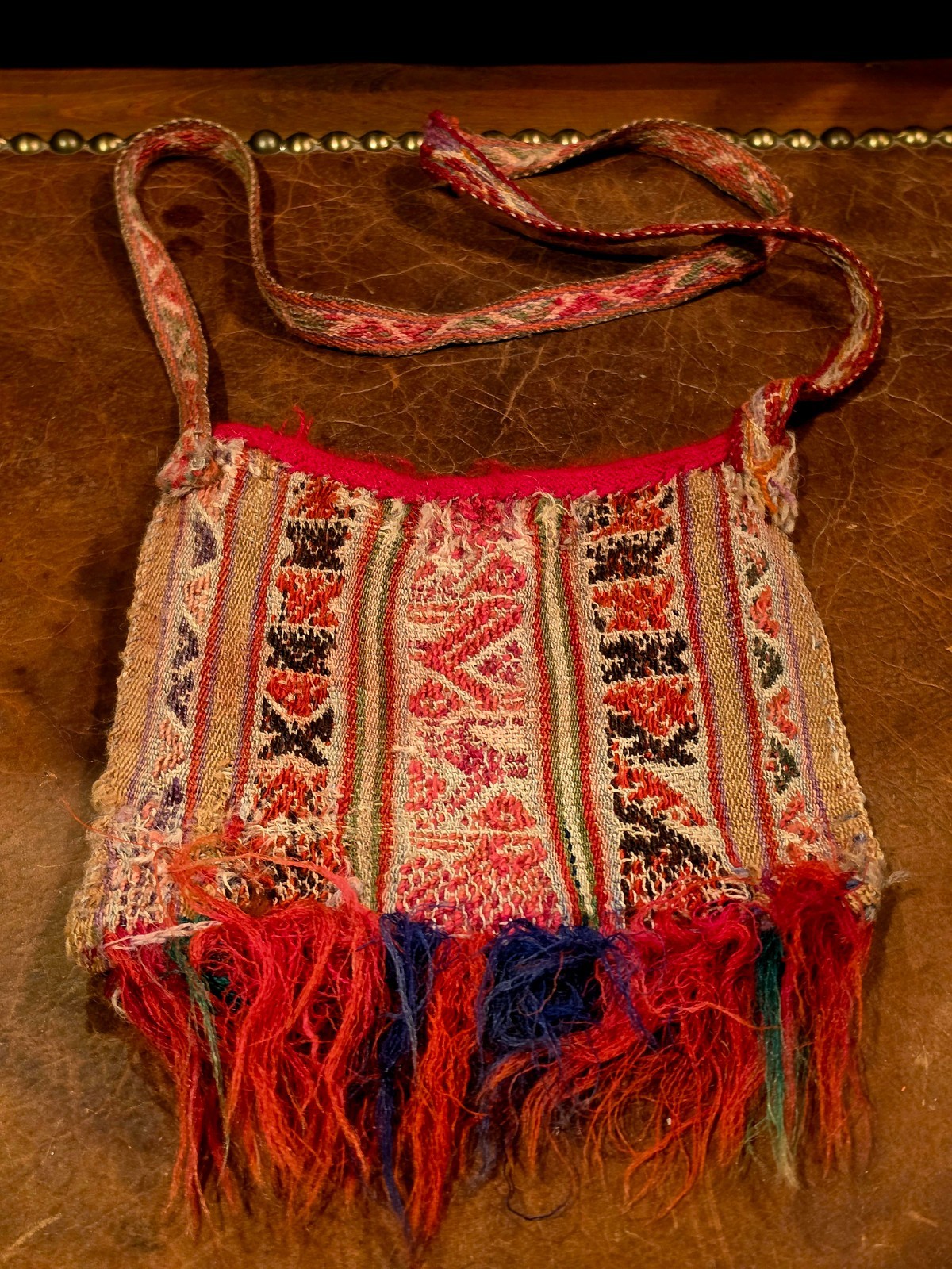 Vintage Tribal Textile , Inca culture, Antique Andean Chuspa Bag – Handwoven Pou