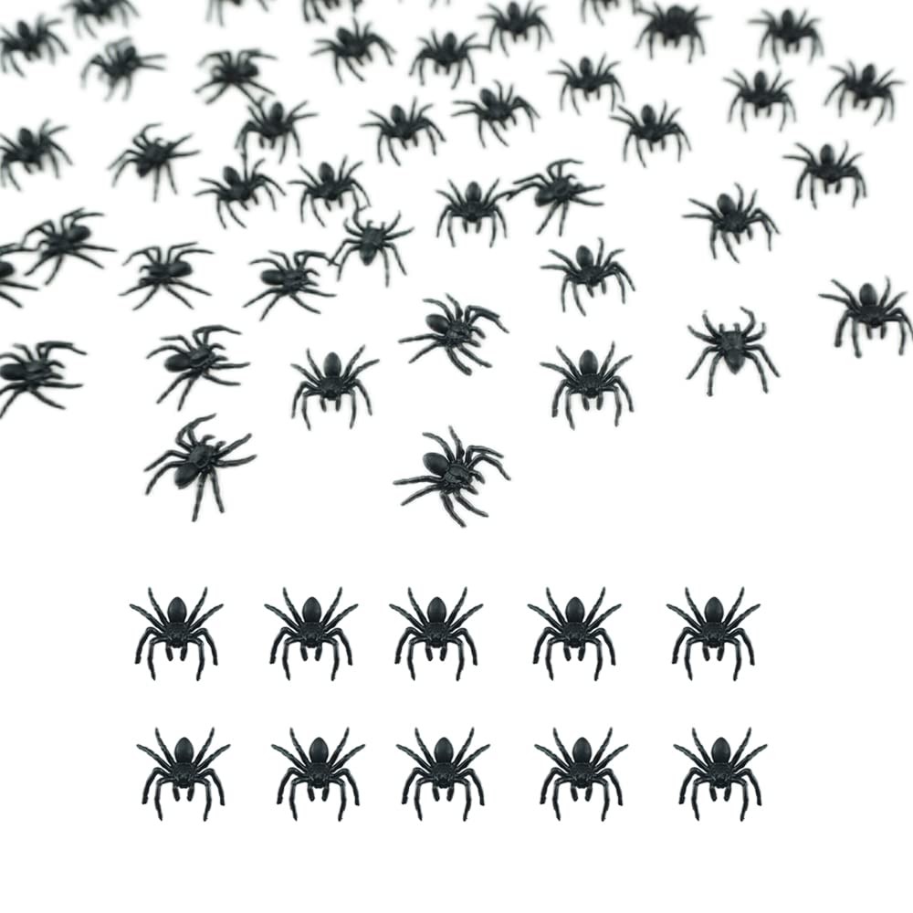 SaktopDeco 50 PCS Mini Plastic Spiders Small Fake Scary Realistic...