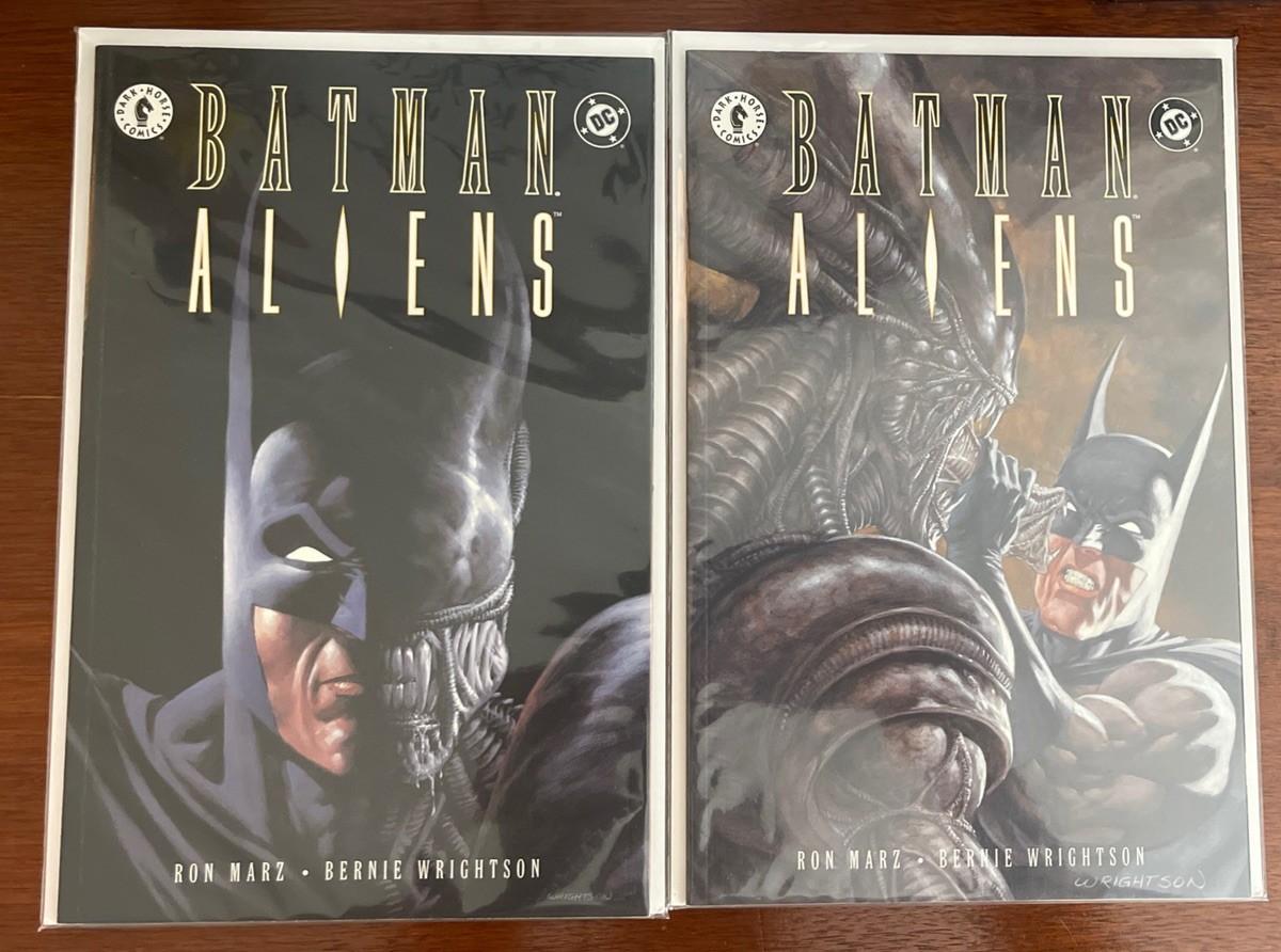Batman vs Aliens #1-2 Complete Set Series Horror Wrightson DC Dark Horse 1997 NM