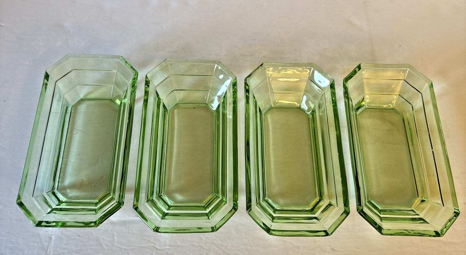 Vintage Glass Celery Dish-Art Deco 1920's Tea Room Indiana Glass Lot of 4