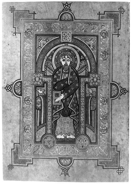 Book of Kells Apostle Facsimile Illumination Celtic Manuscript Art 1900s