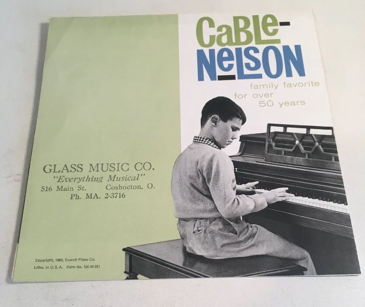 1960 Everett Piano Glass Music Co. Brochure Cable Nelson Coshocton Ohio  Ad