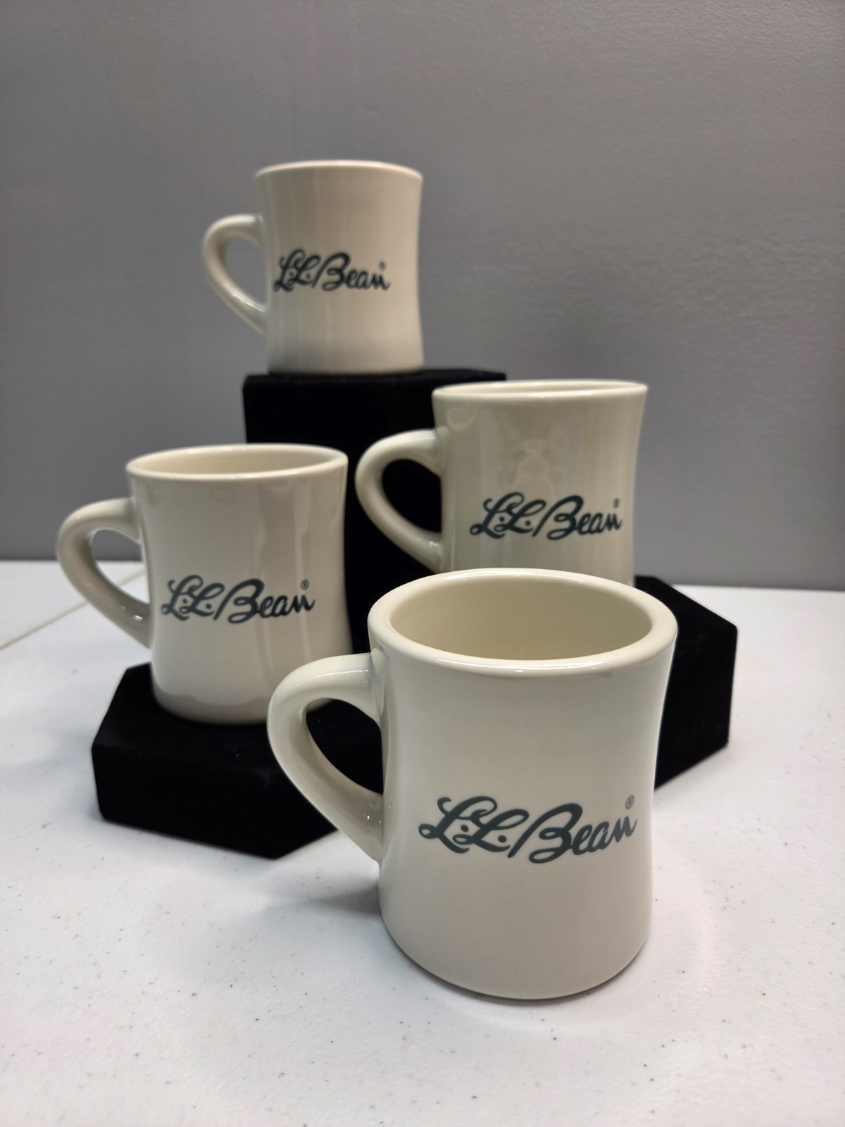 Vintage Bean Diner Style Coffee Mug Set Of 4-  3.5\