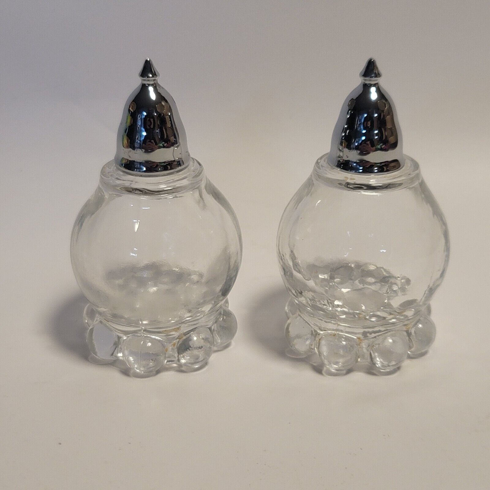 Vintage Imperial Candlewick Salt and Pepper Shakers Hand Crafted Clear Glass