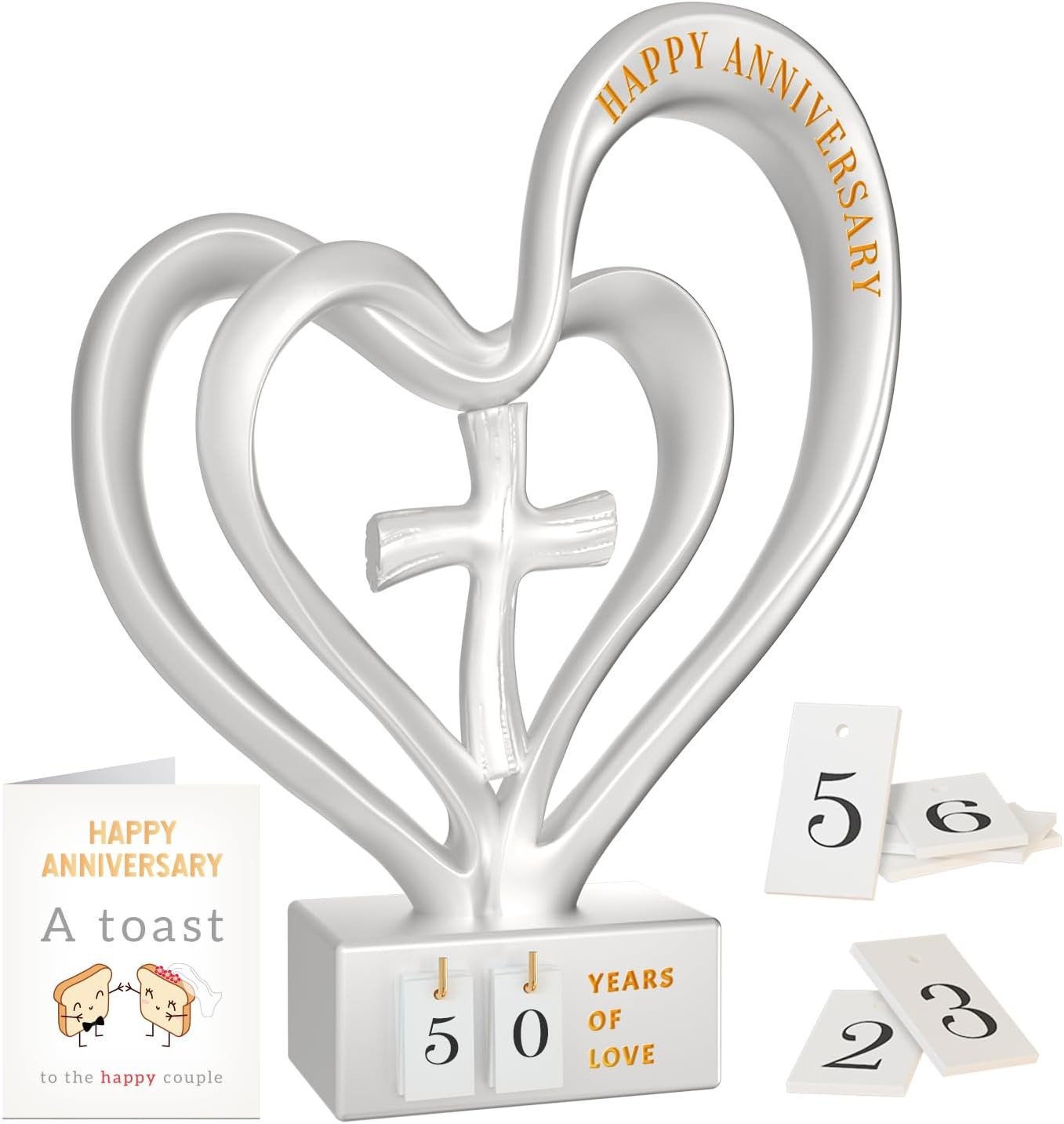 Wedding Anniversary Heart Sculpture Gifts Best for Couples