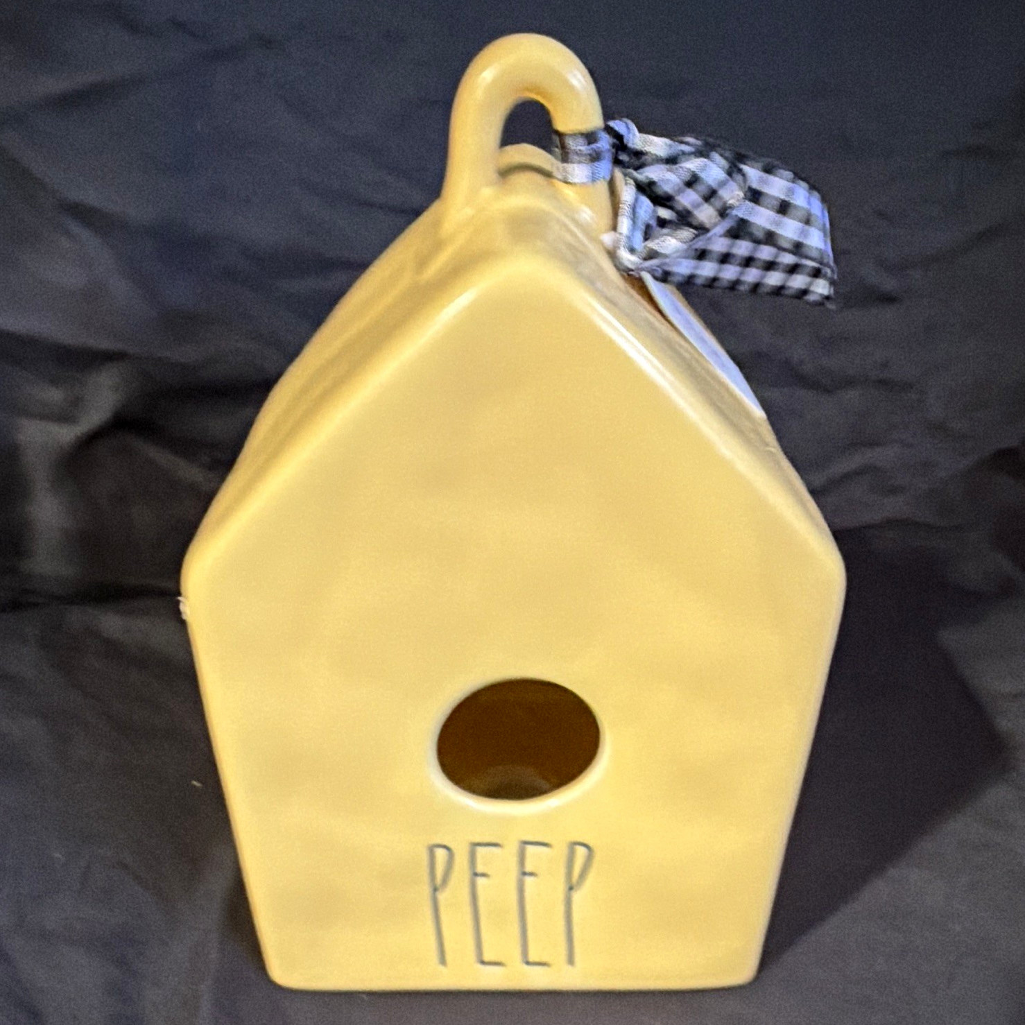 Rae Dunn Artisan Collection Yellow Ceramic Birdhouse 