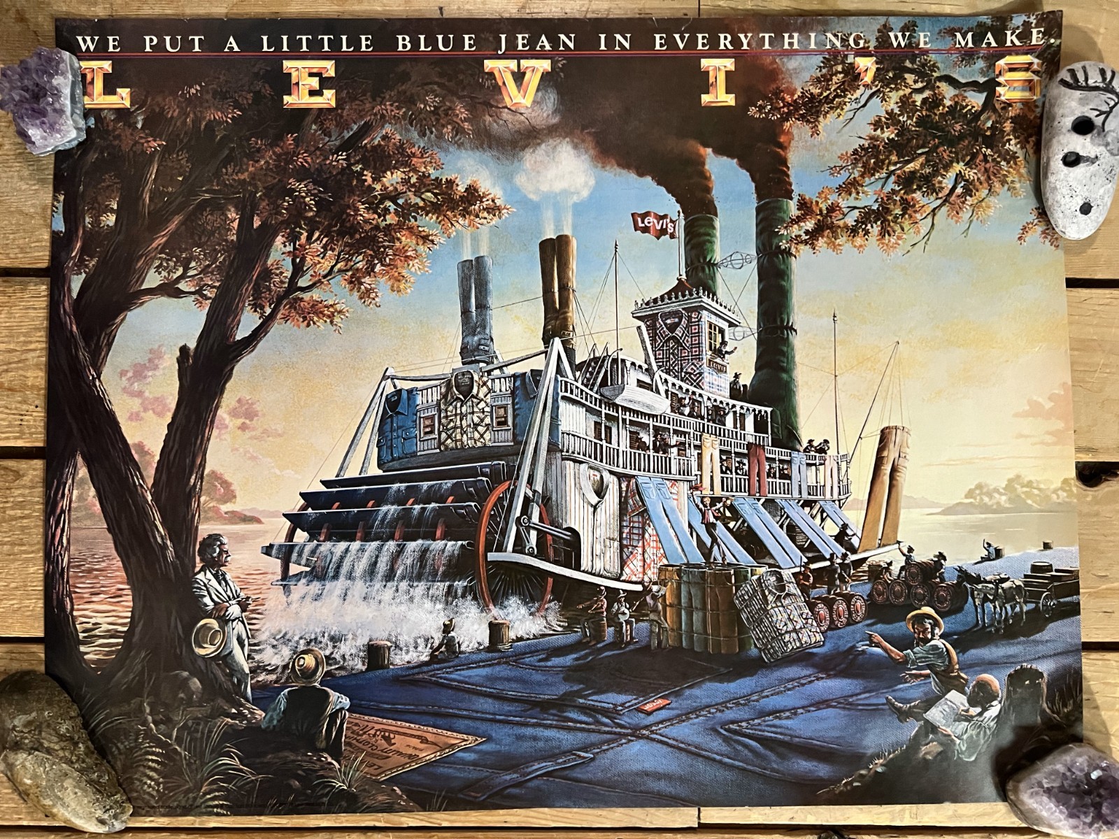 VTG 1978 Levi\'s Strauss Poster Steamboat \
