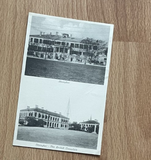 2 Vintage Photos  1900s , Shanghai,  the British consulate,  Antique