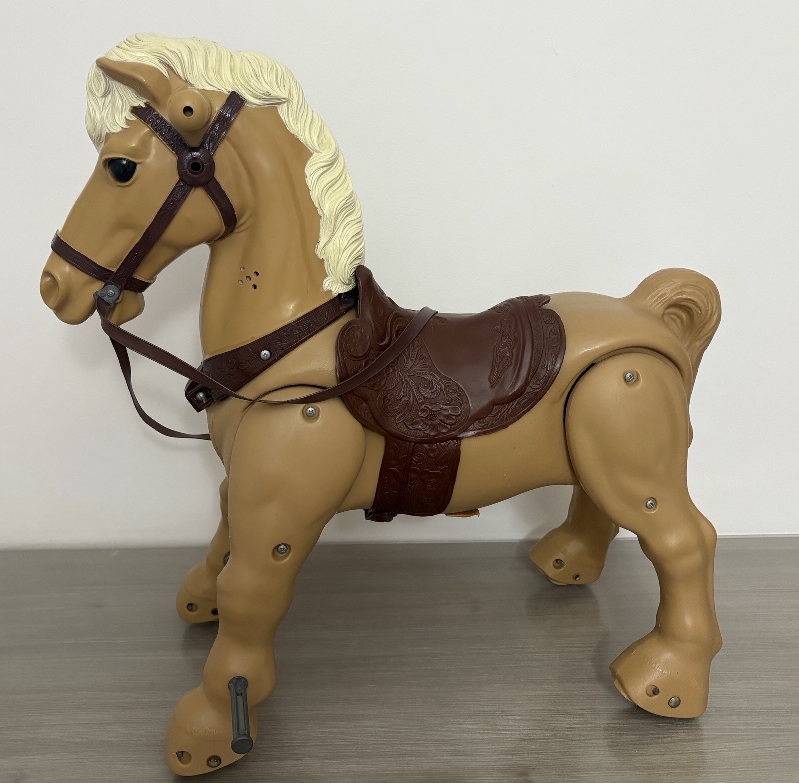 Vintage Marvel the Galloping Mustang Horse Ride-On Toy with Saddle - Ages 3 & Up
