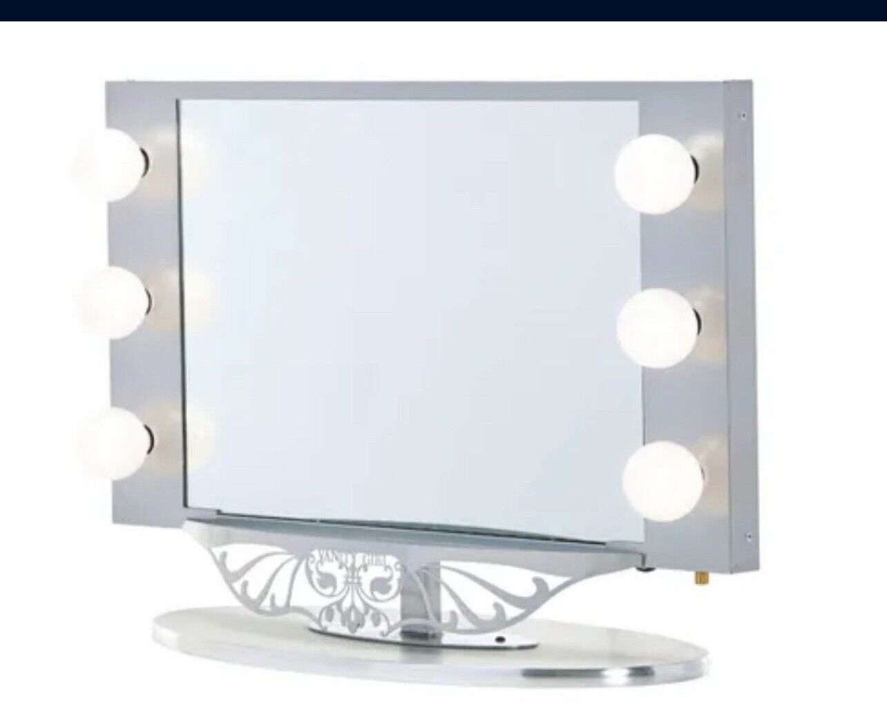 Vanity Girl Hollywood Vanity Mirror With Bulbs Silver Metal