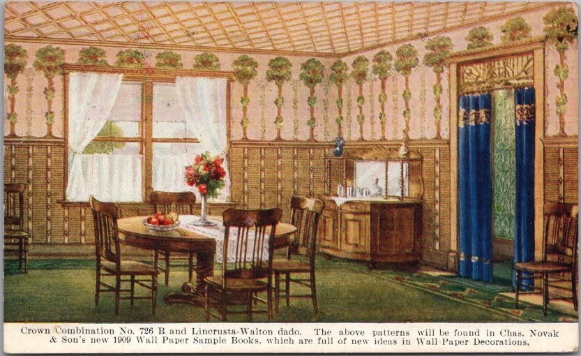 Vintage 1909 Wall Paper Advertising Postcard \