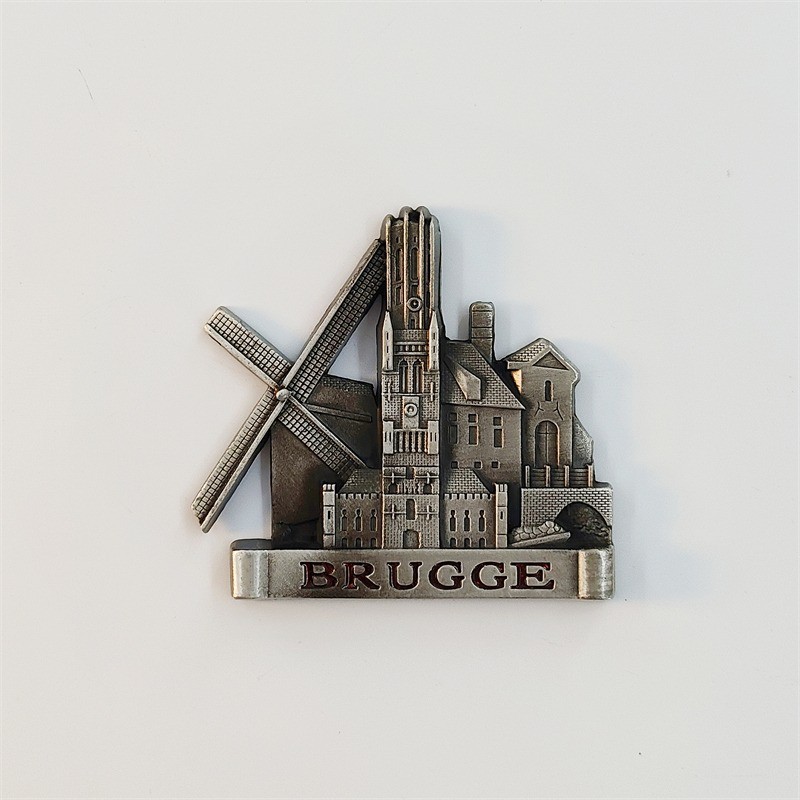 Belgium Bruges Landmark Tourist Travel Souvenir 3D Metal Fridge Magnet Craft