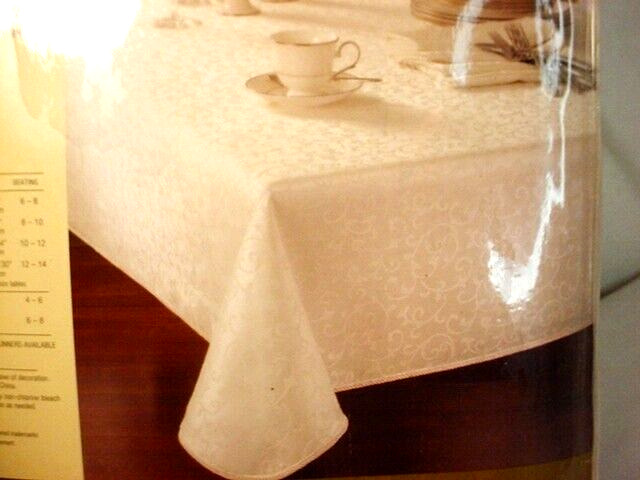 Vtg Lenox Opal Innocence Tablecloth Ivory 70
