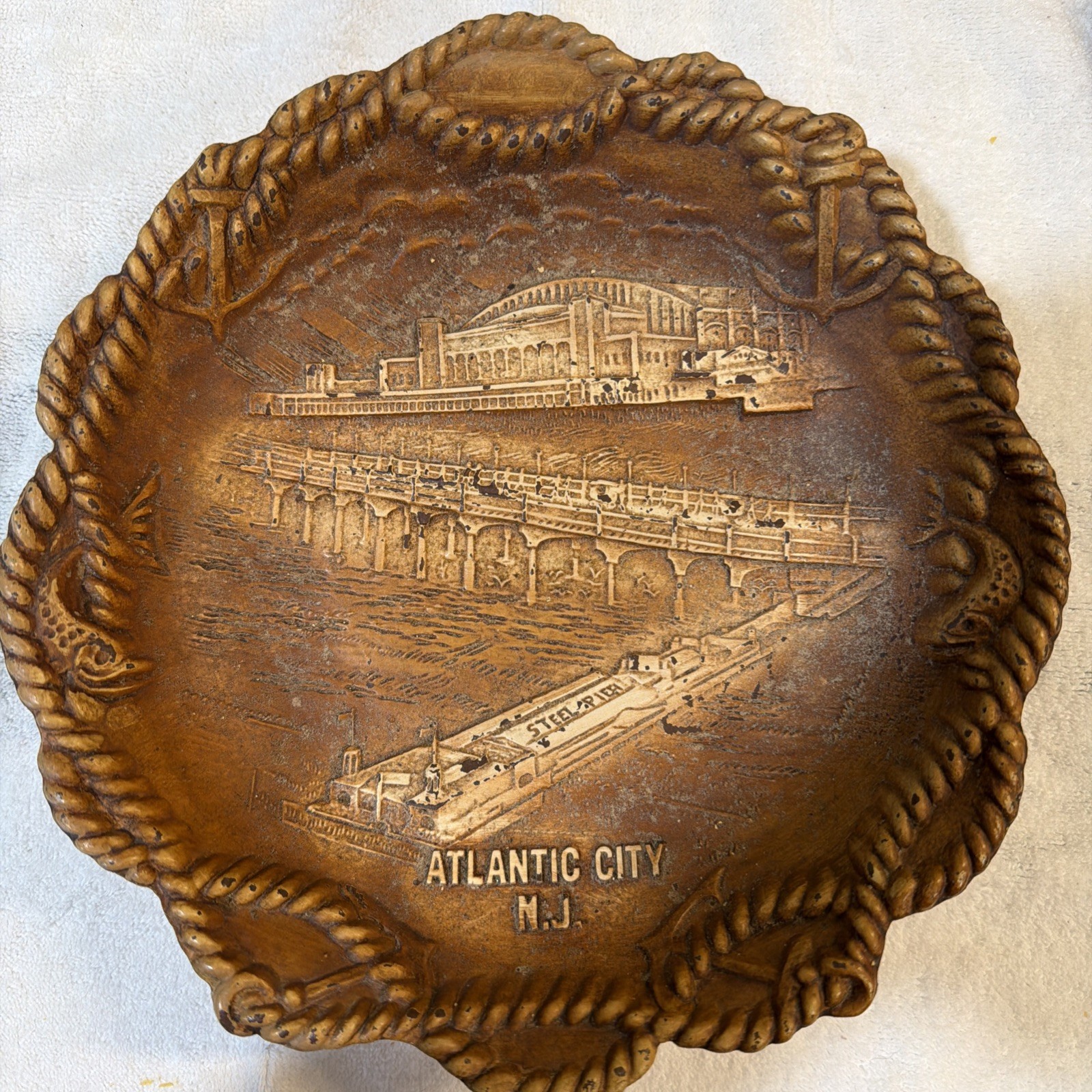 Convention Center, Boardwalk, Steel Pier Atlantic City Bowl ANCO Art Novelty Co