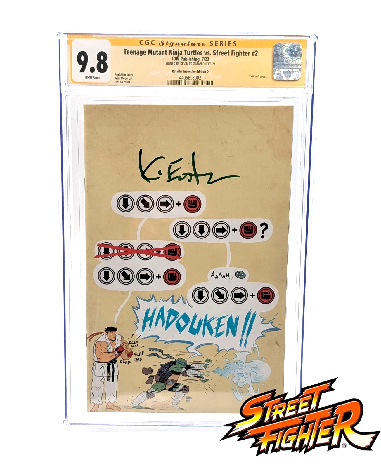 TMNT Ninja Turtles vs Street Fighter 2 1:250 Virgin CGC 9.8 SS Signed Eastman TMNT Ninja Turtles vs Street Fighter 2 1:250 Virgin CGC 9.8 SS Signed Eastman