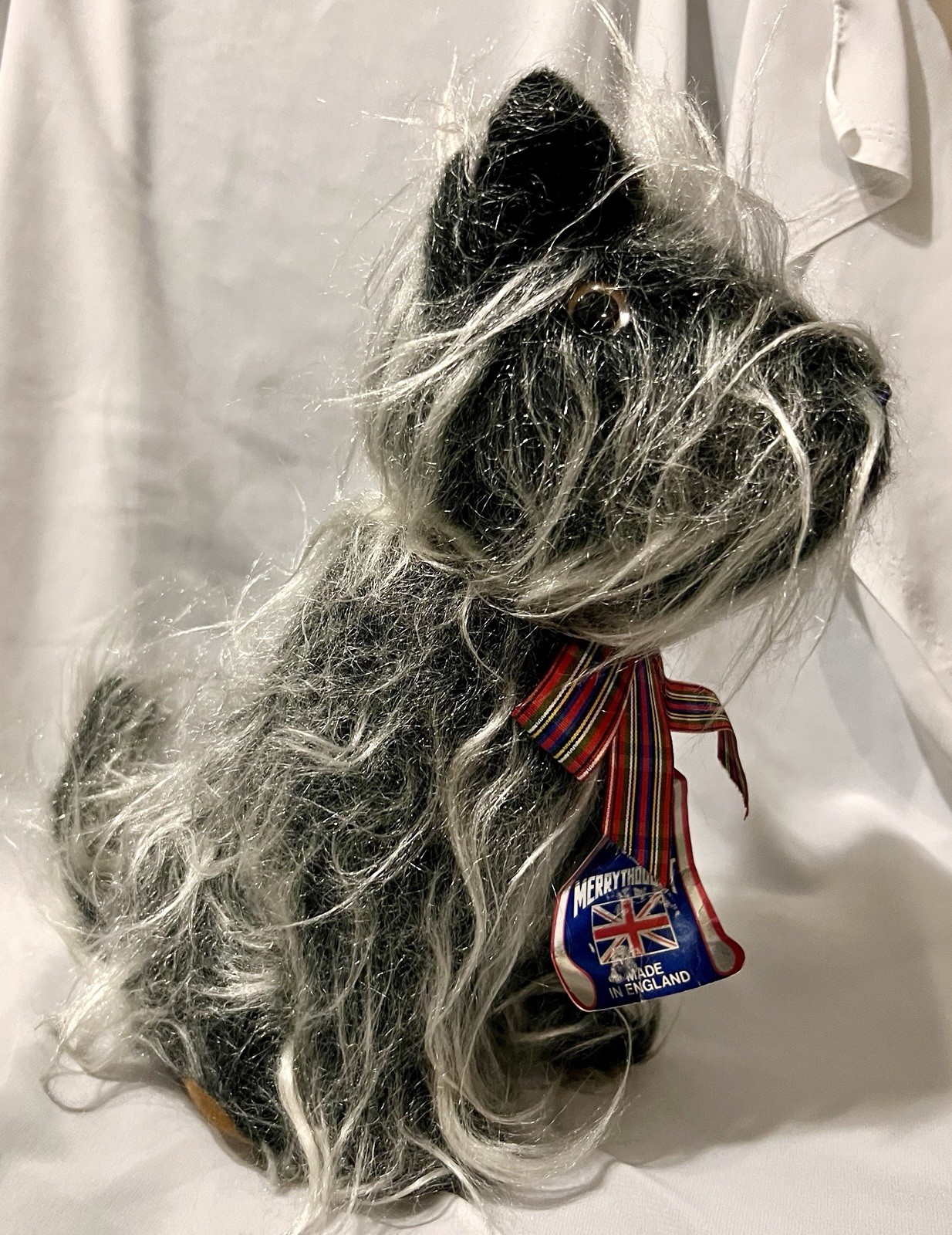 MERRYTHOUGHT England CAIRN TERRIER DOG Stuffed Plush Toy  VINTAGE 1970s ALL TAGS