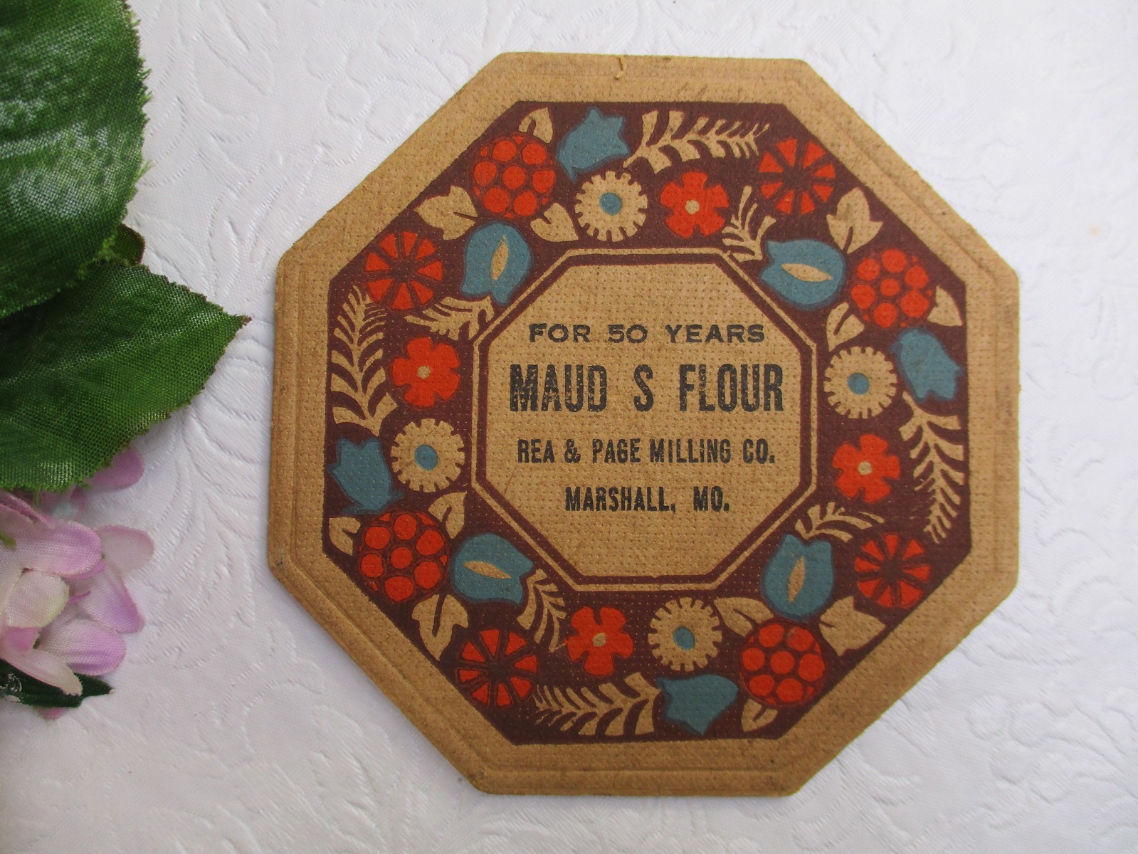 Vintage Advertising Coaster Maud S Flour Rea & Page Milling Co. Marshall, Mo.