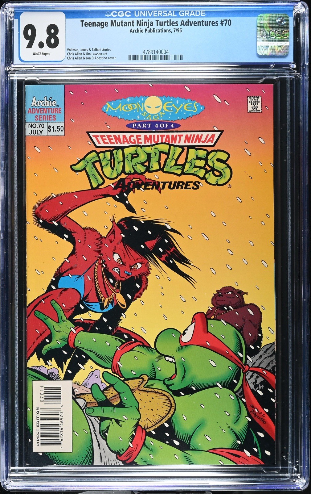 Teenage Mutant Ninja Turtles Adventures #70 CGC 9.8 1995