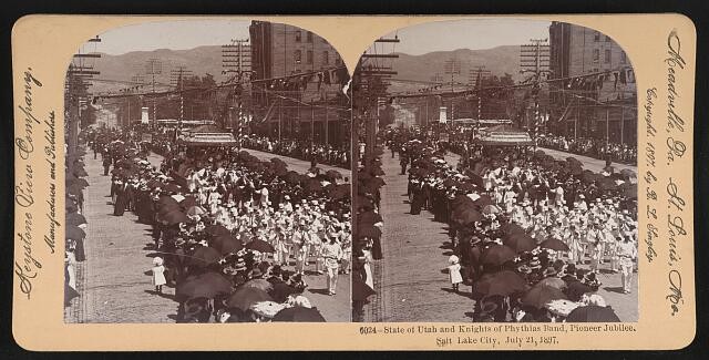 Salt Lake City Utah 1897 Pioneer Jubilee Knights of Pythias Band Parade