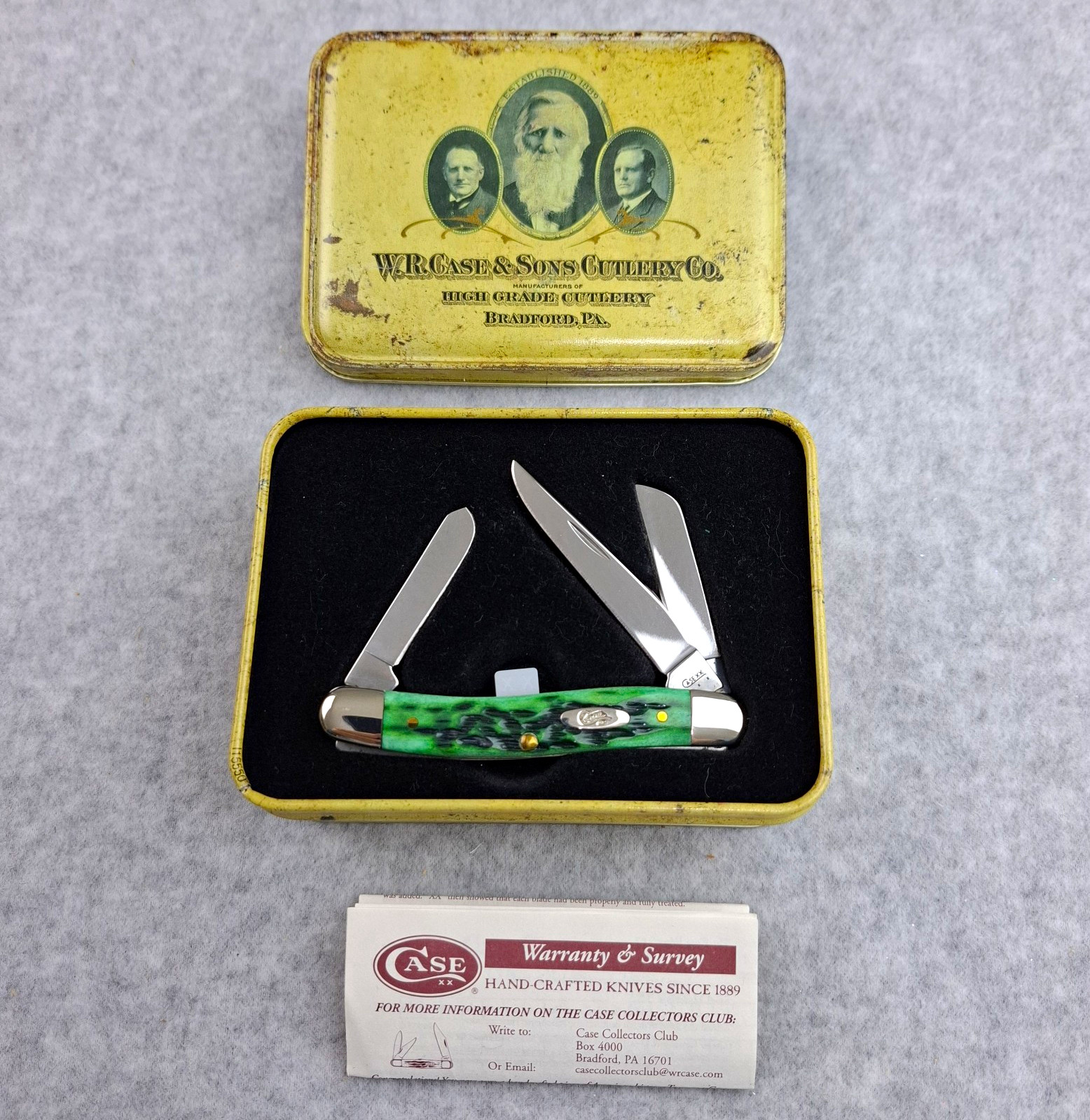Case XX Stockman Knife 6318 SS Green Jigged Bone Pocket Knife Tin Paperwork 2008 Case XX Stockman Knife 6318 SS Green Jigged Bone Pocket Knife Tin Paperwork 2008