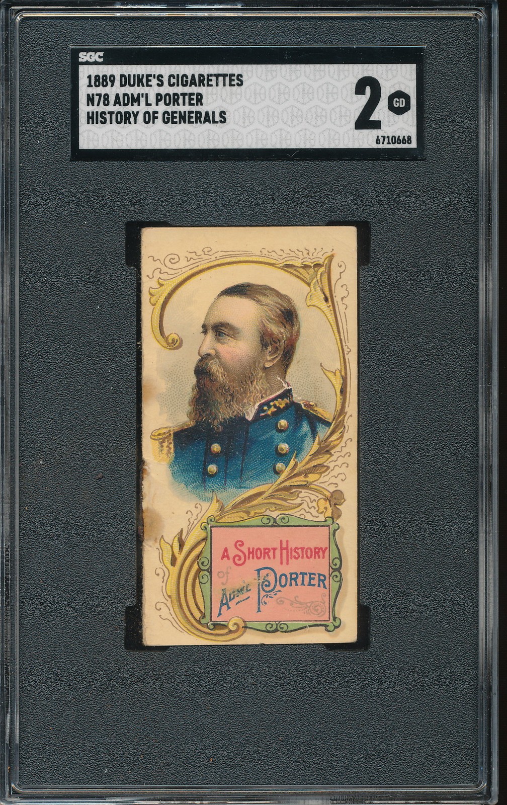 1889 N78 Duke's Cigarettes History of Generals Admiral David Porter SGC 2