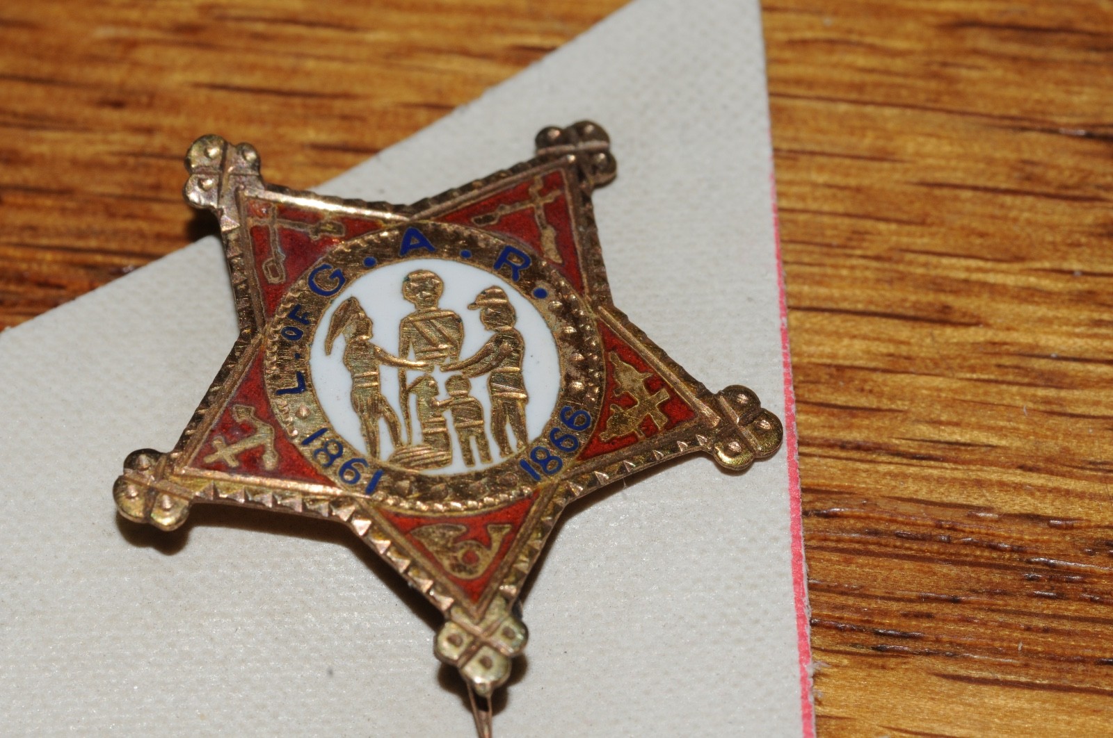 L. of G. A.R. 1861-1866 Fraternal Organization Pin Gold Filled 1897 Historical* L. of G. A.R. 1861-1866 Fraternal Organization Pin Gold Filled 1897 Historical*