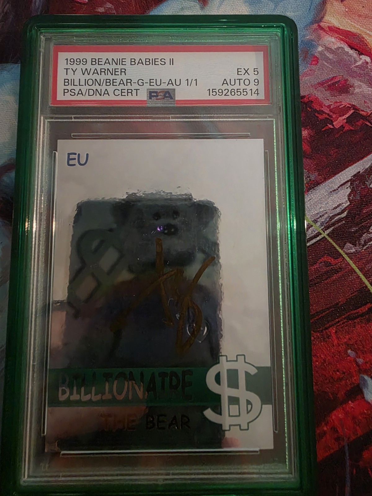 1999 Beanie Babies Auto Card Signed By TY Warner 1/1  Series 2 Rare Bear Gold