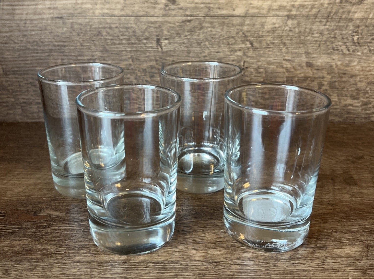VTG Anchor Hocking 5oz Juice Glasses Heavy Base Clear NEW Mini Made In USA NICE