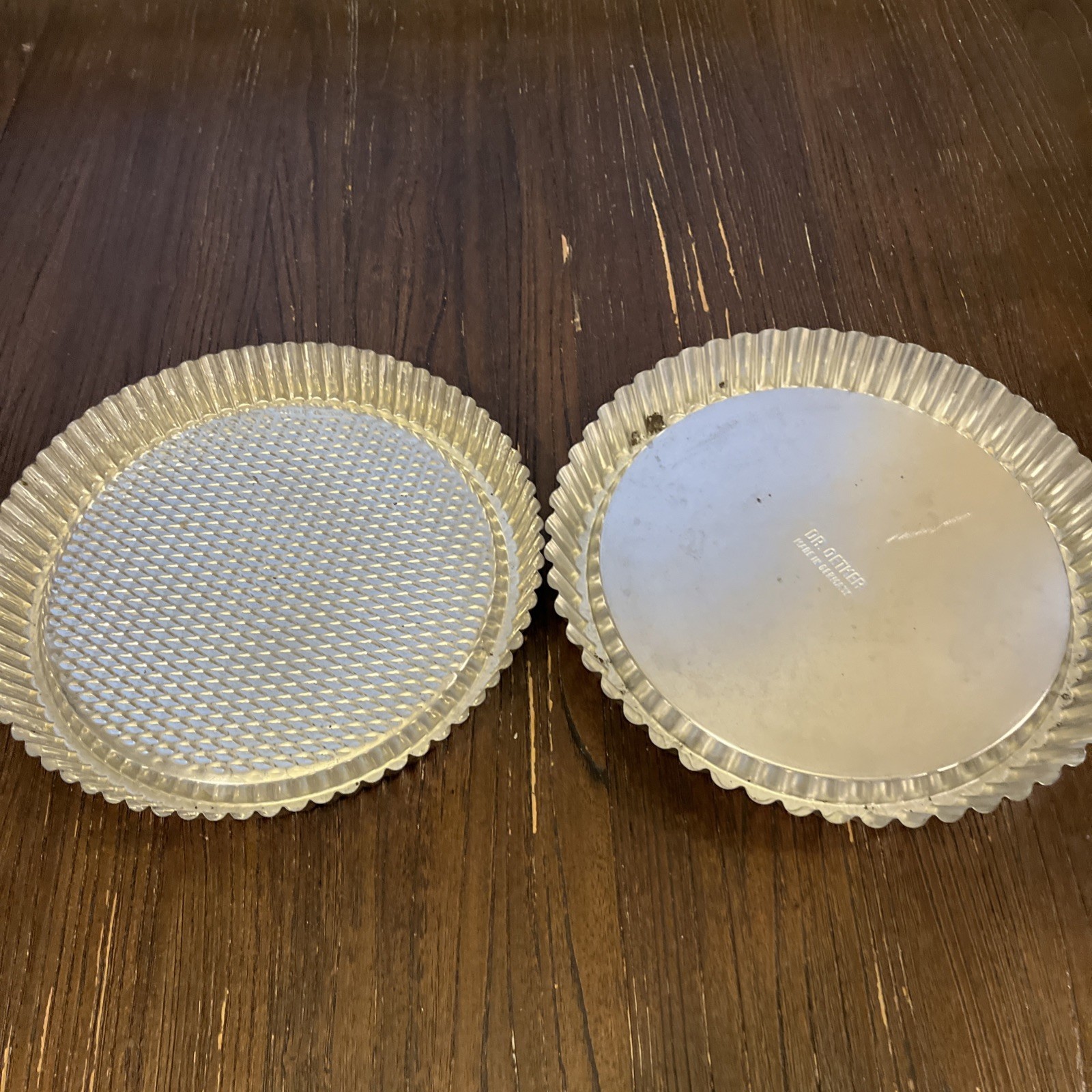 Vtg Dr. Oetker Fluted Tart Pie Pan Germany Scalloped Edge Metal Lot 10\