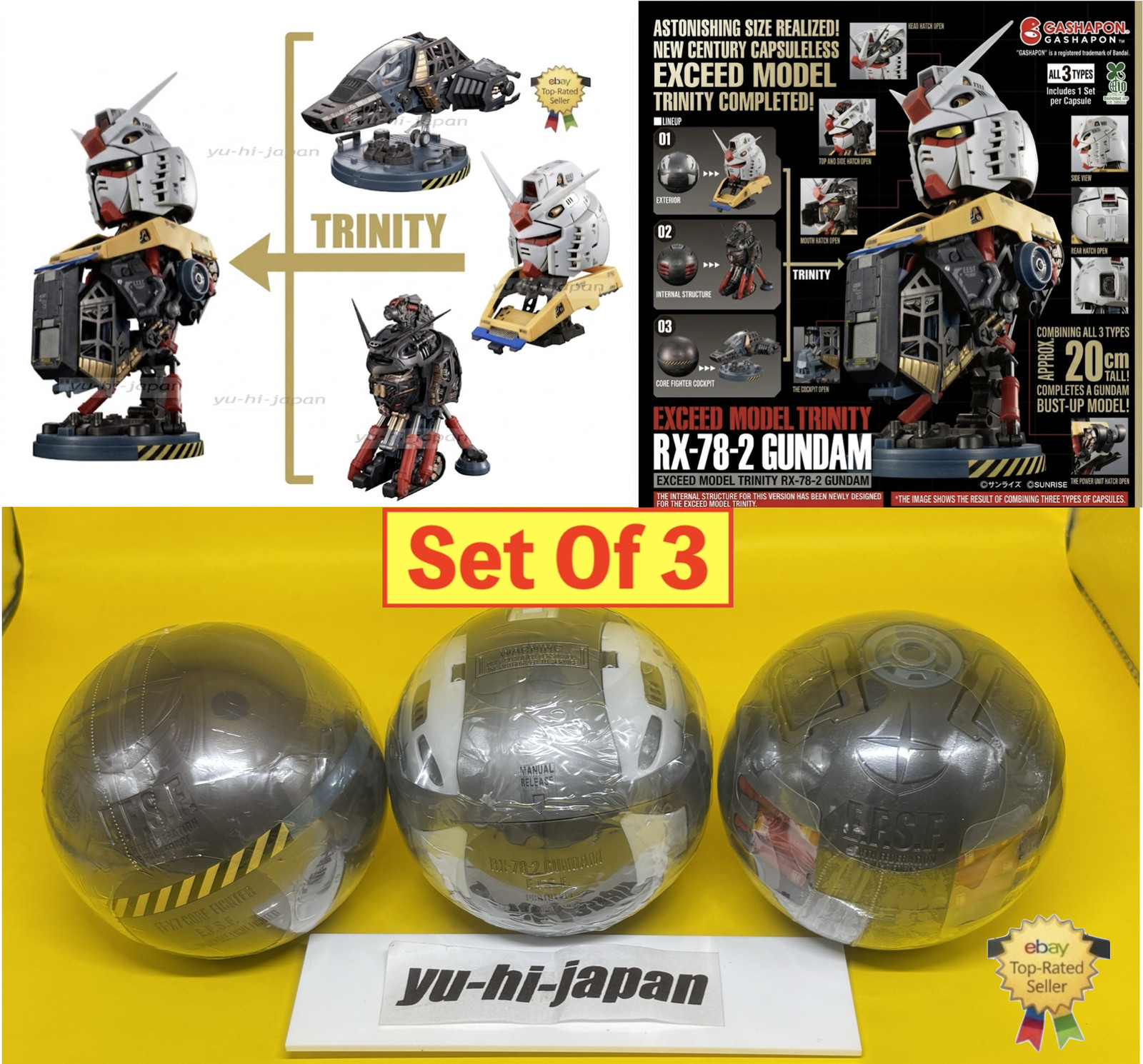 Bandai EXCEED MODEL TRINITY RX-78-2 Gundam Complete Set PREMIUAM Gashapon New