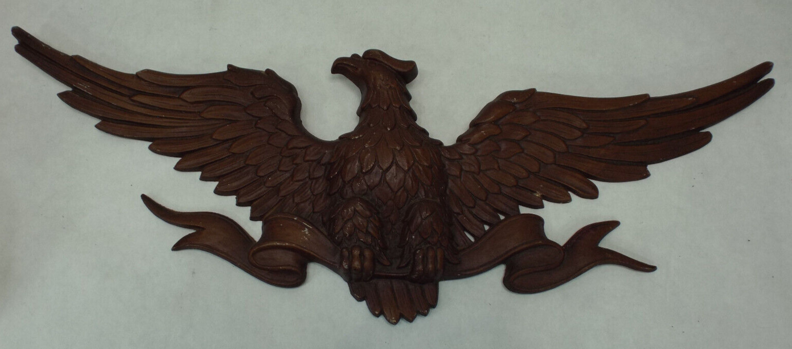 Vintage Sexton Wall Metal American Bald Eagle 27” Wing Span Brown 1971 USA